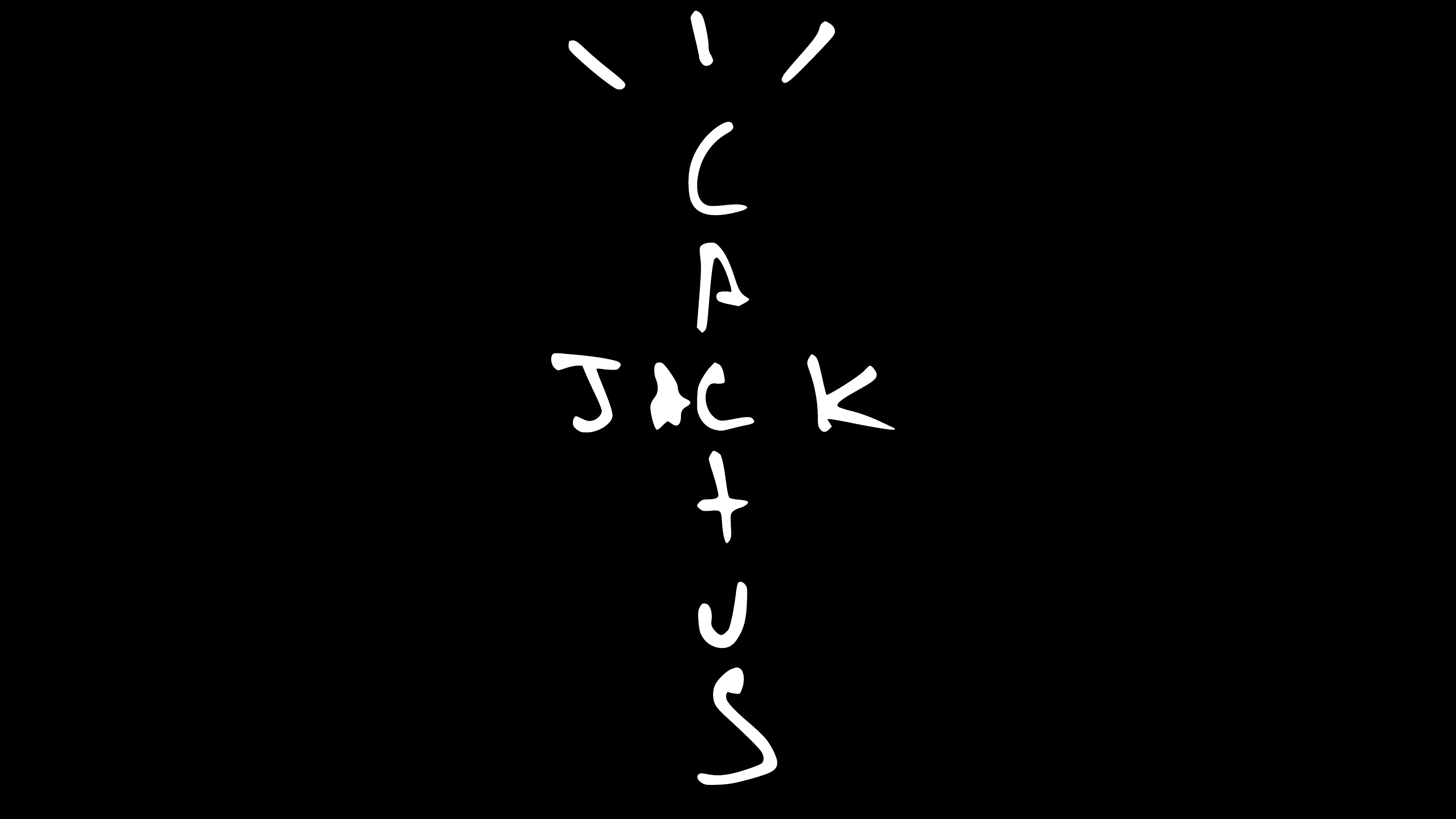 Cactus Jack - Travis Scott logo design featuring stylized text on a black background.