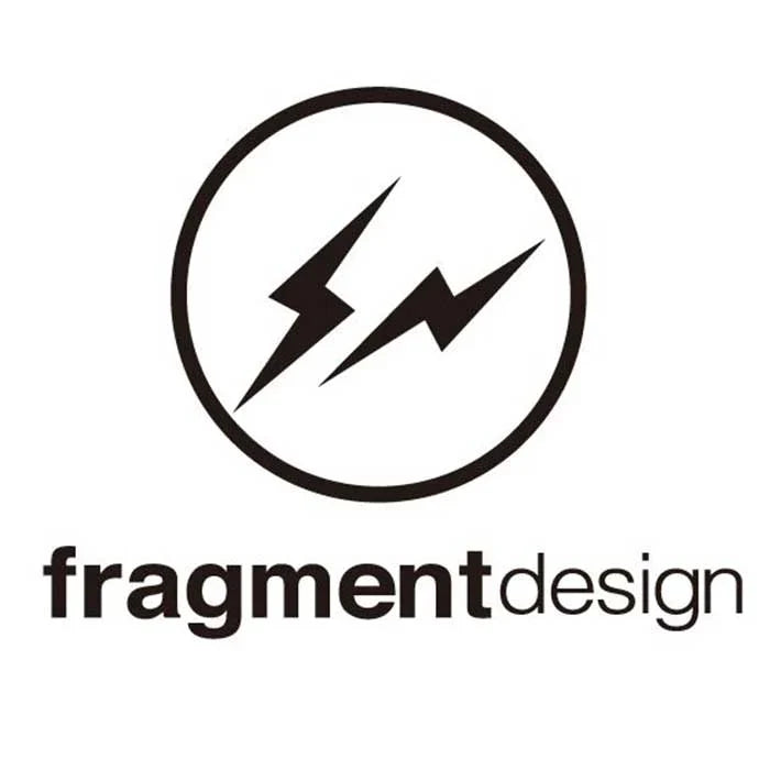 Logo of fragment design featuring a circular design with lightning bolts and the text 'fragment design'.