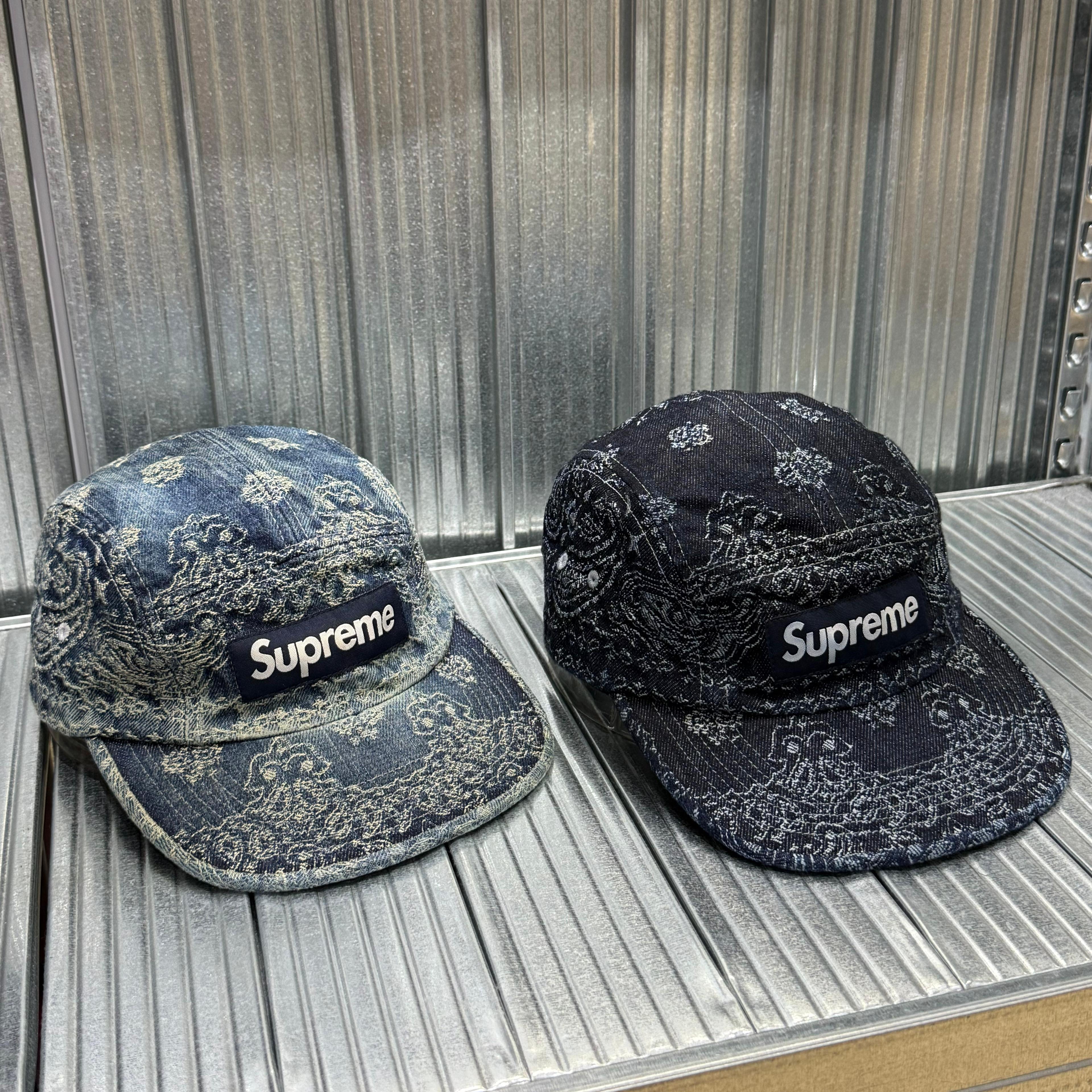 現貨 Supreme Bandana Jacquard Denim Camp Cap - Blue / Indigo