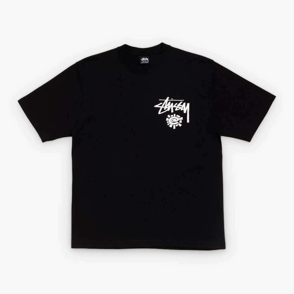Stussy x Always Do What You Should Do World Tour Tee in black with white graphic design on the front.