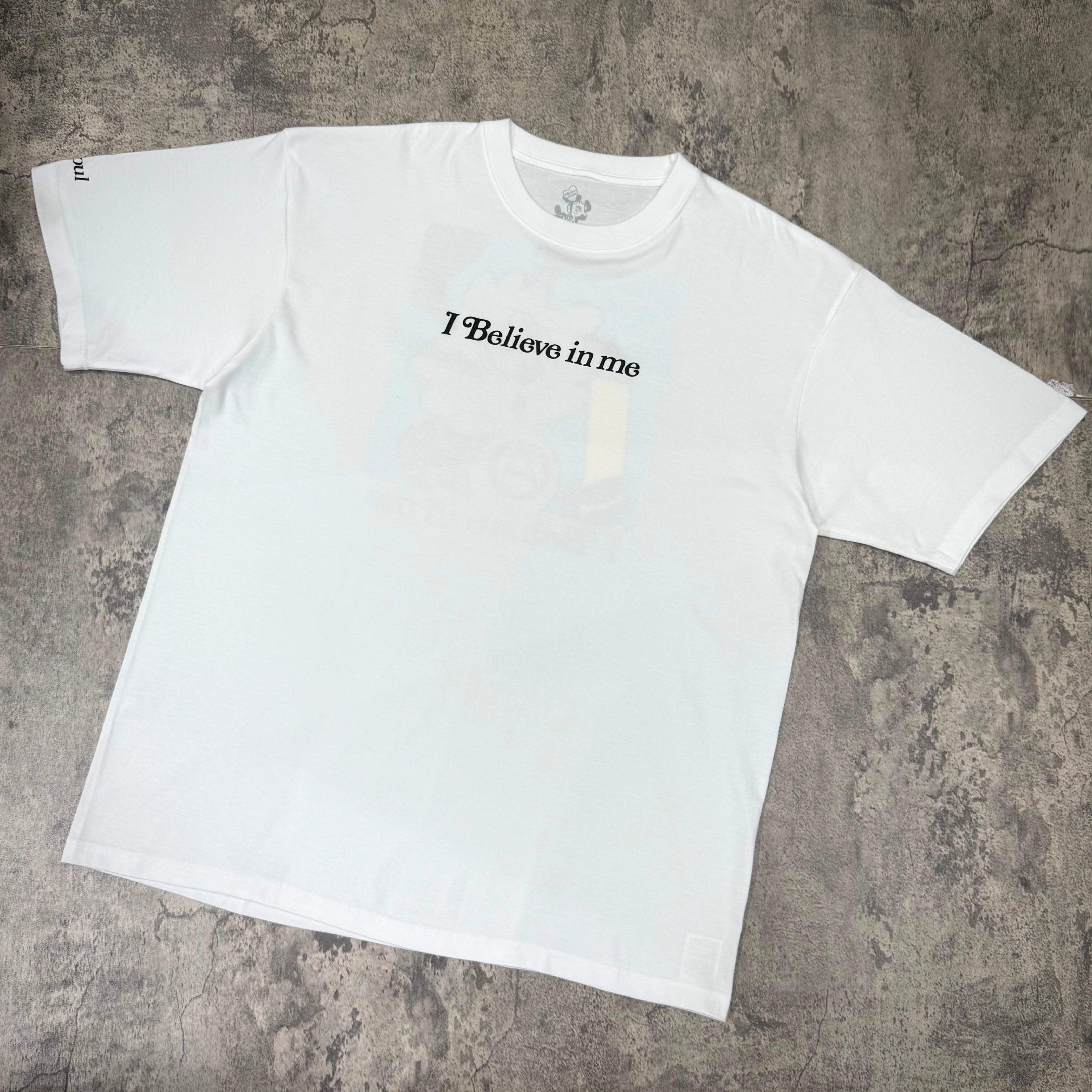 Verdy x Lottemuseum Tee #4 featuring a white t-shirt with the text 'I Believe in me' on the front.