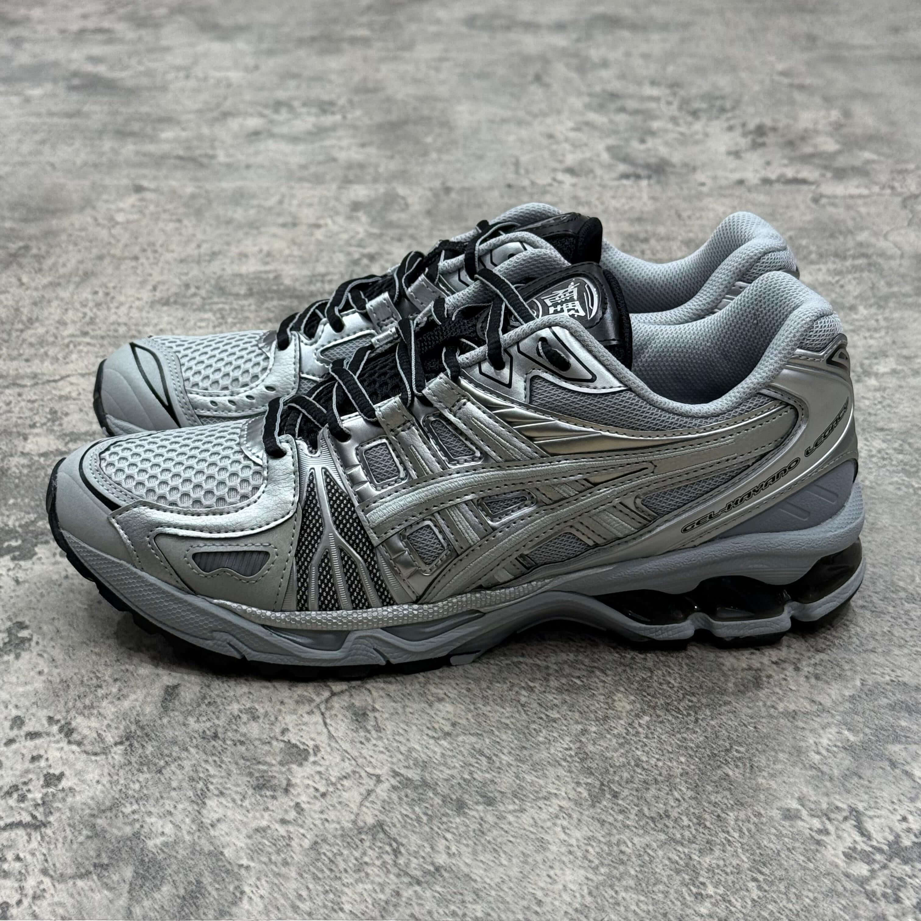 Asics Gel Kayano Legacy Pure Silver running shoes with mesh and synthetic upper