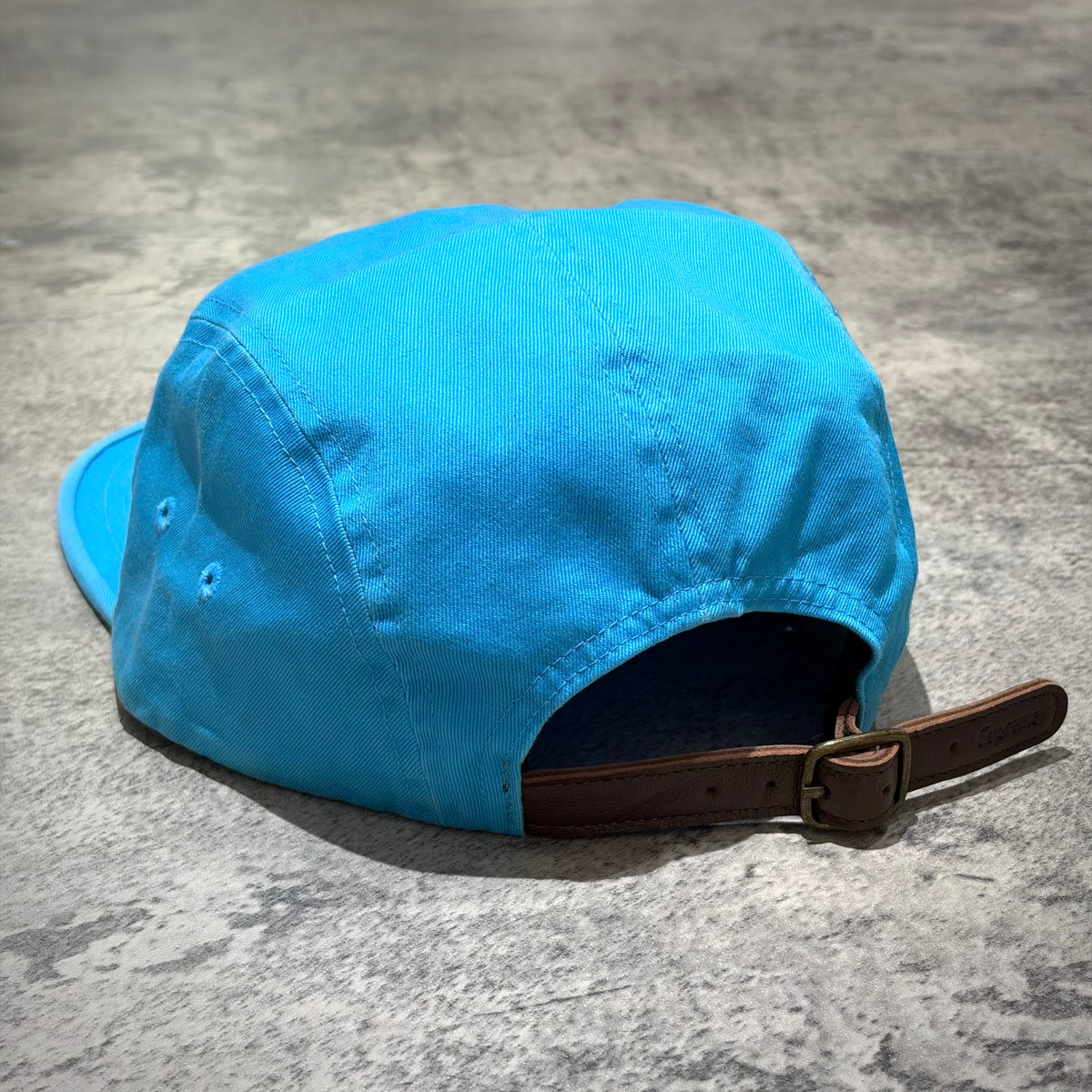 Supreme Washed Chino Twill Camp Cap Neon Blue