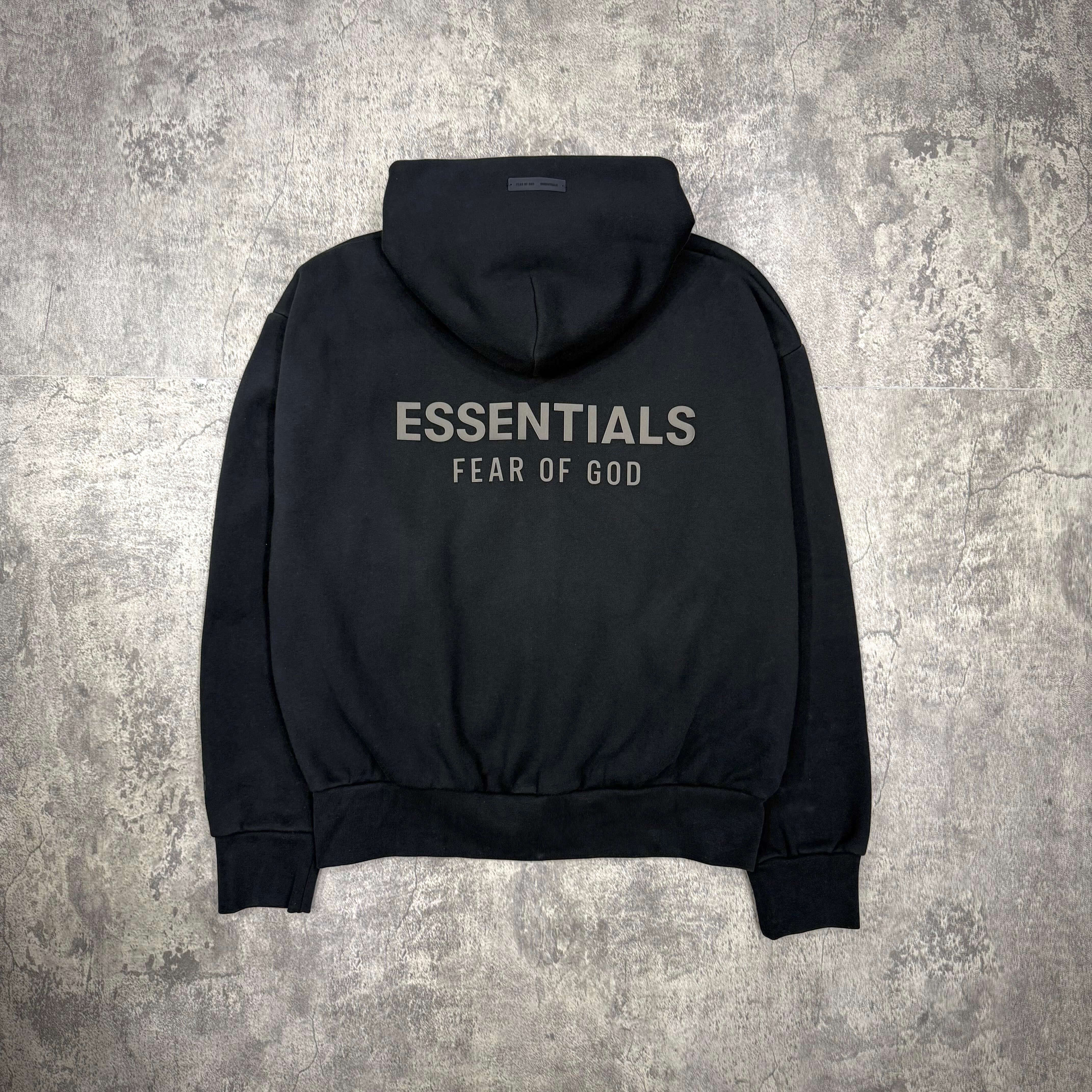 FOG Essentials Classic Fit Fleece Zip Up FW25 jet black back
