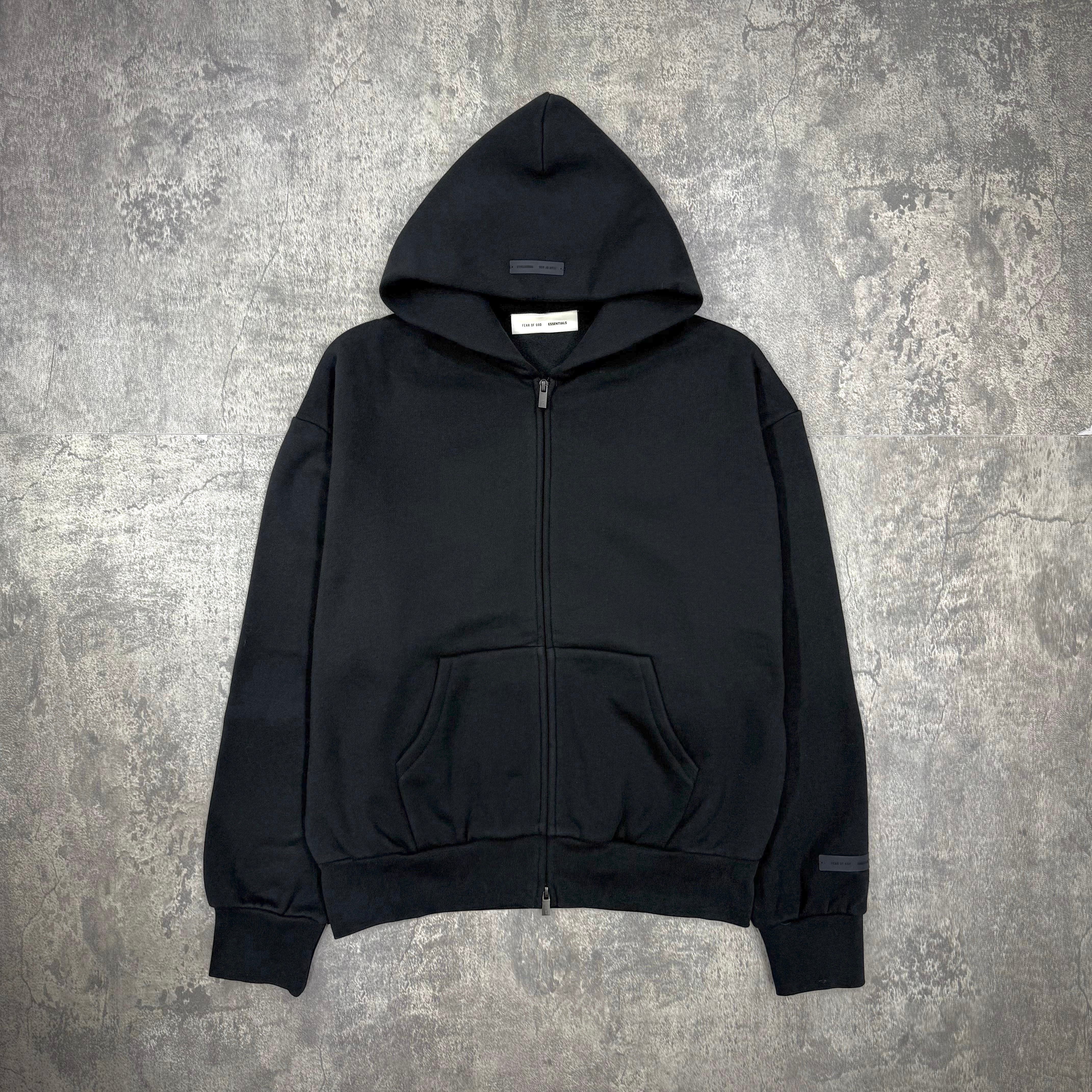 FOG Essentials Classic Fit Fleece Zip Up FW25 jet black front