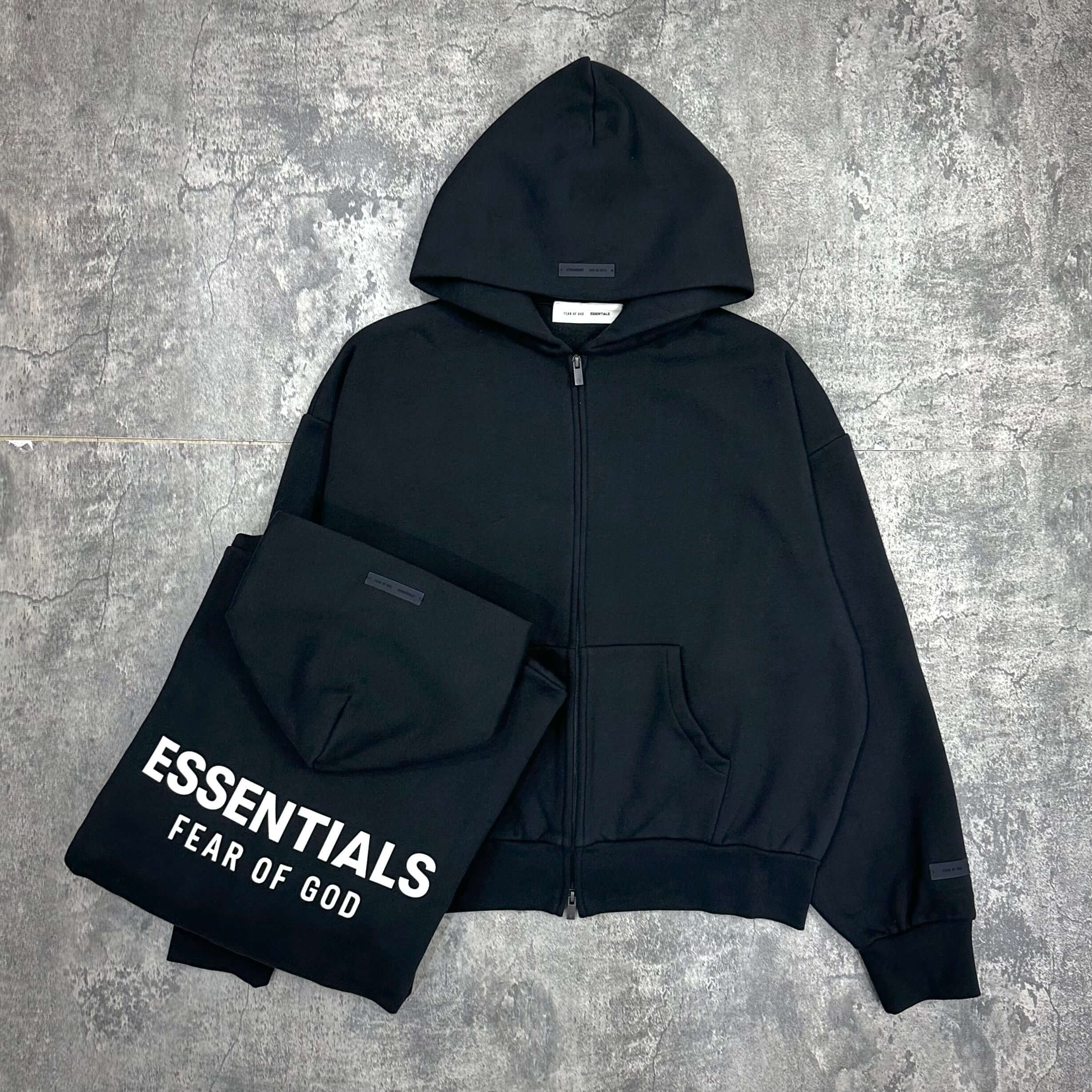 FOG Essentials Classic Fit Fleece Zip Up SS25 - Jet Black | In stock