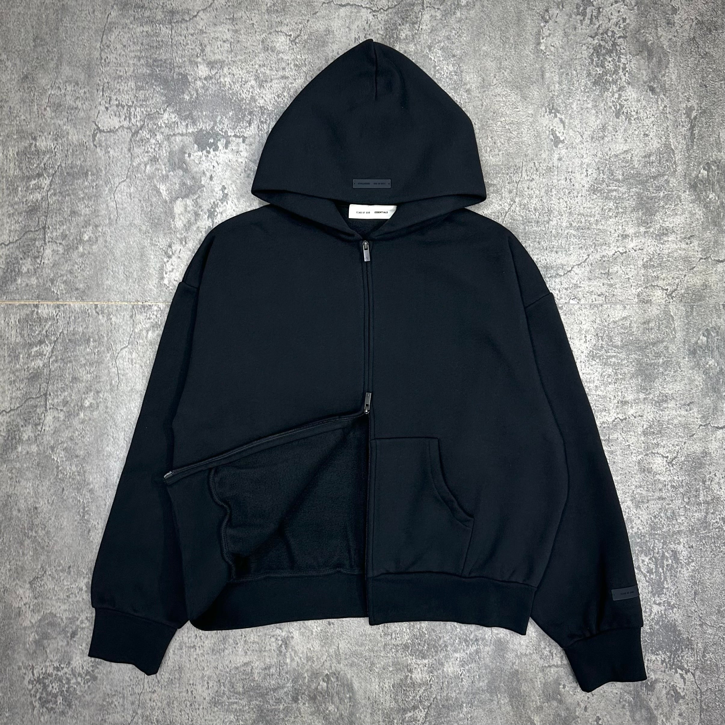FOG Essentials Classic Fit Fleece Zip Up SS25 - Jet Black