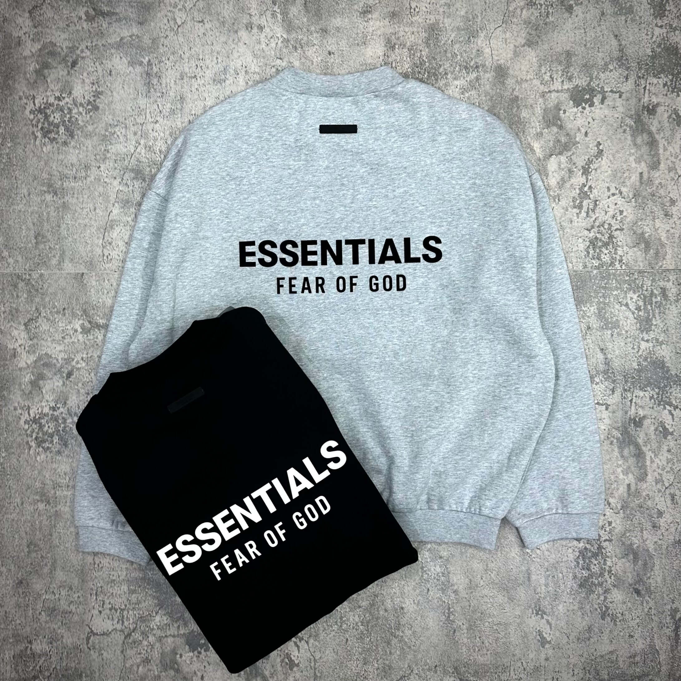 FOG Essentials Fleece Crewneck FW24 - Jet Black / Light Heather