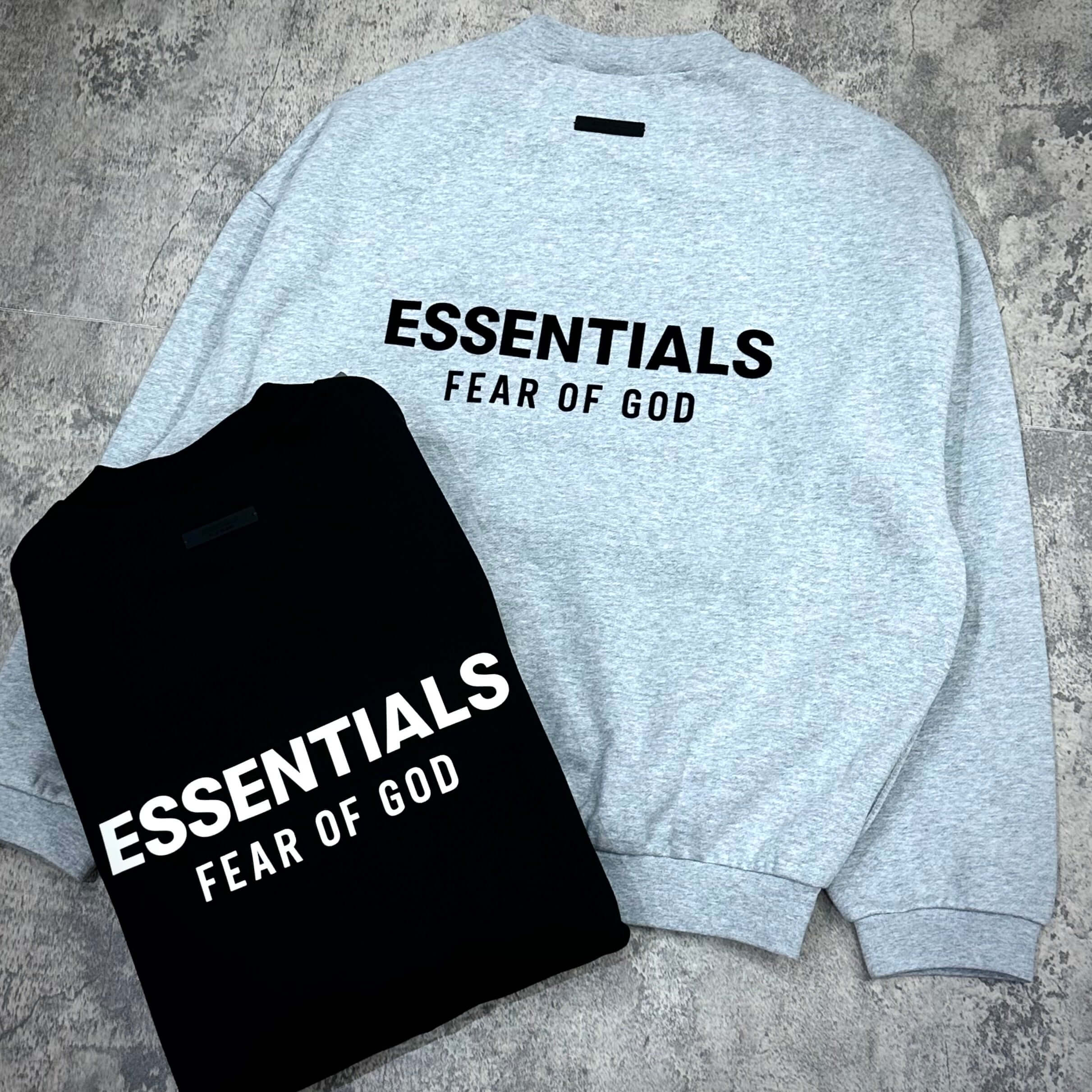 FOG Essentials Fleece Crewneck FW24 - Jet Black / Light Heather