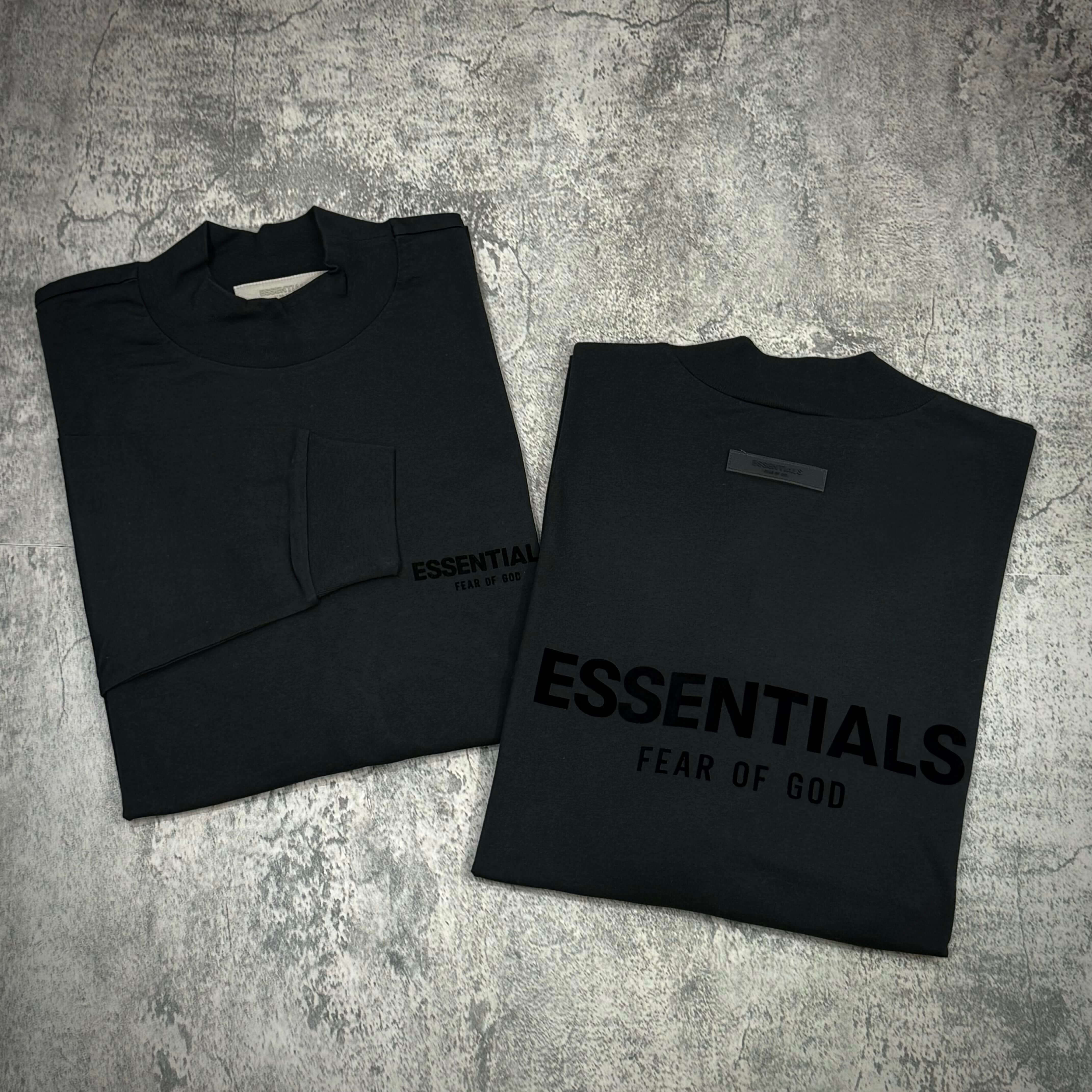 Fear of God Essentials Logo L/S Tee SS22 - Black