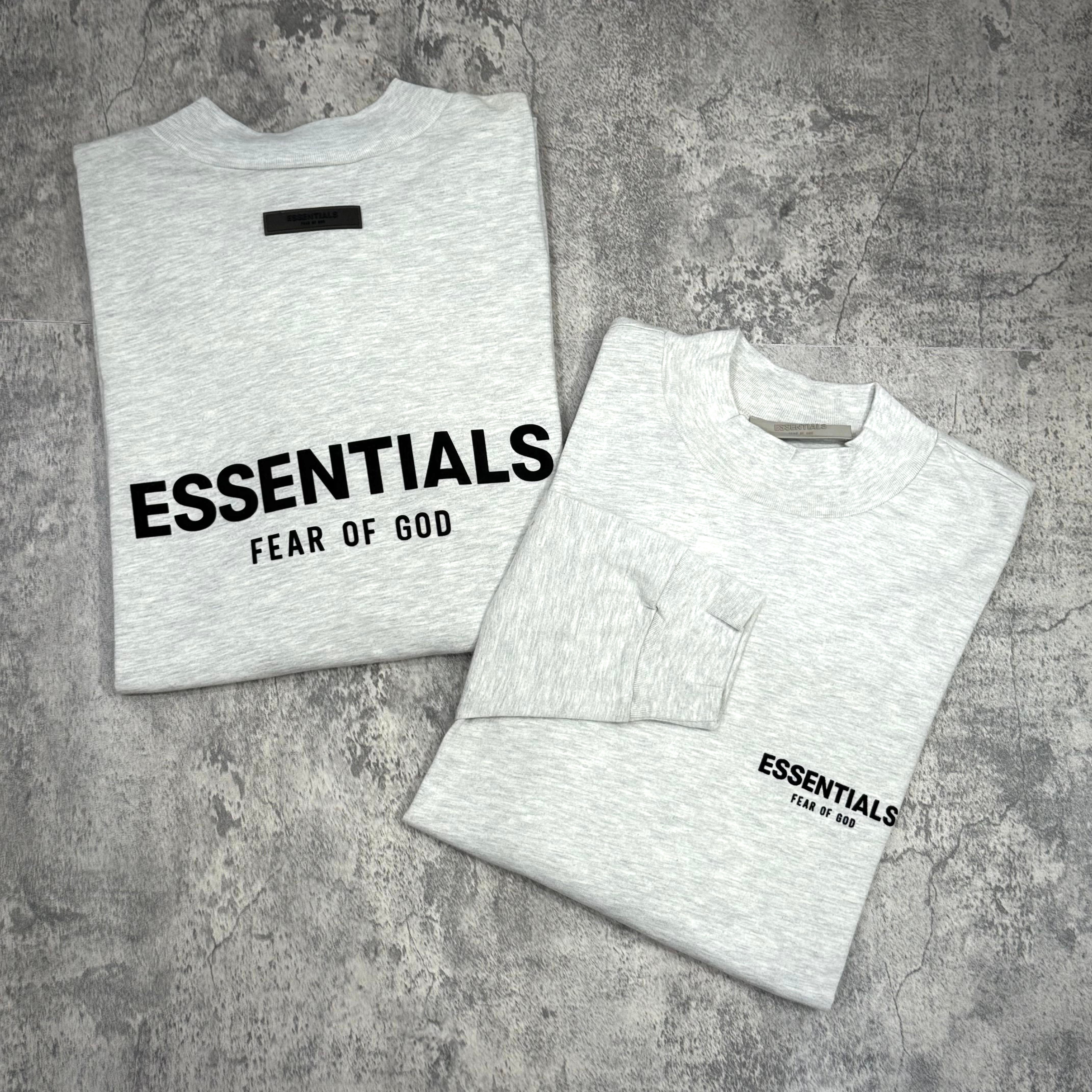 Fear of God Essentials Logo L/S Tee SS22 - Light Oatmeal