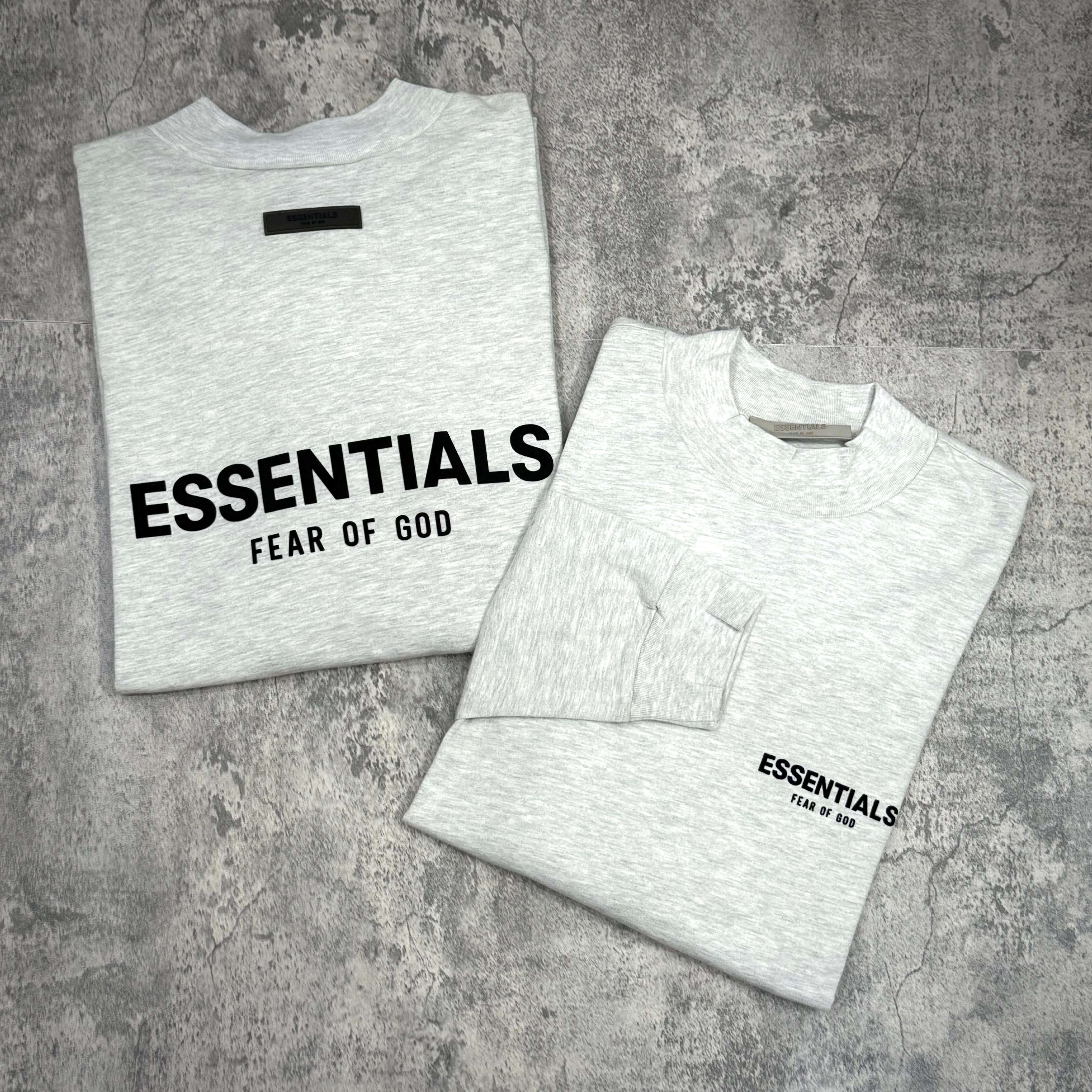 Fear of God Essentials Logo L/S Tee SS22 - Light Oatmeal