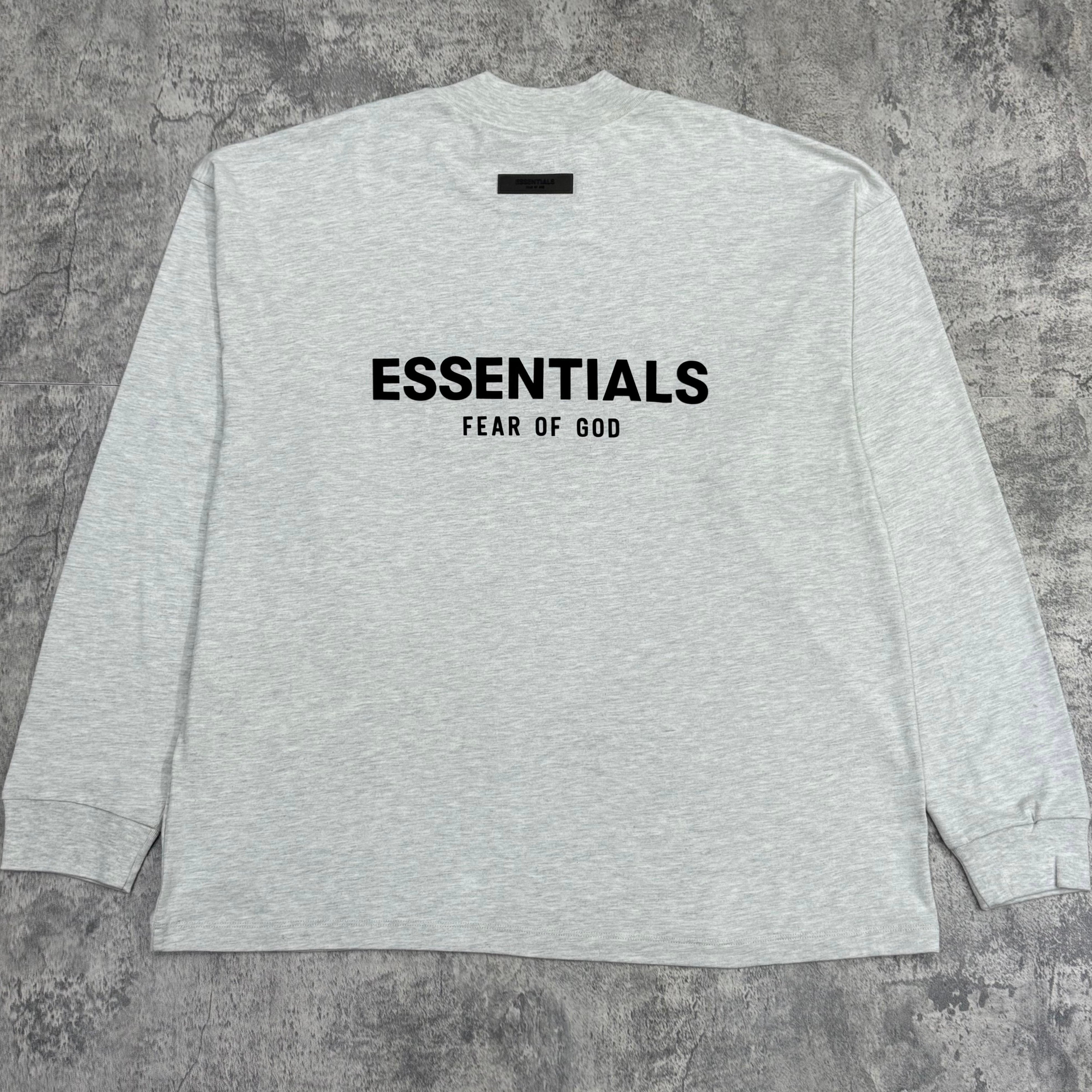 Fear of God Essentials Logo L/S Tee SS22 - Light Oatmeal back