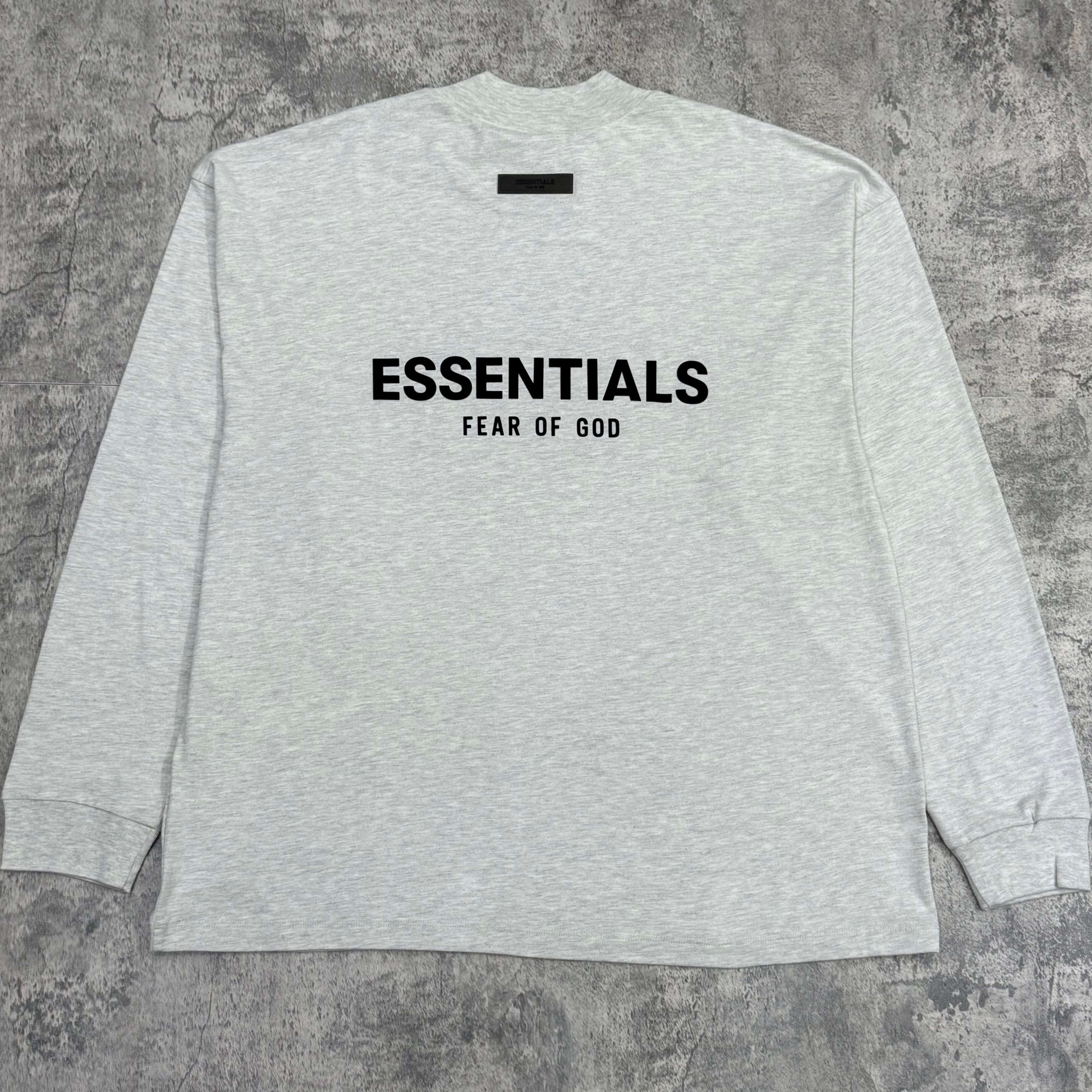 Fear of God Essentials Logo L/S Tee SS22 - Light Oatmeal back