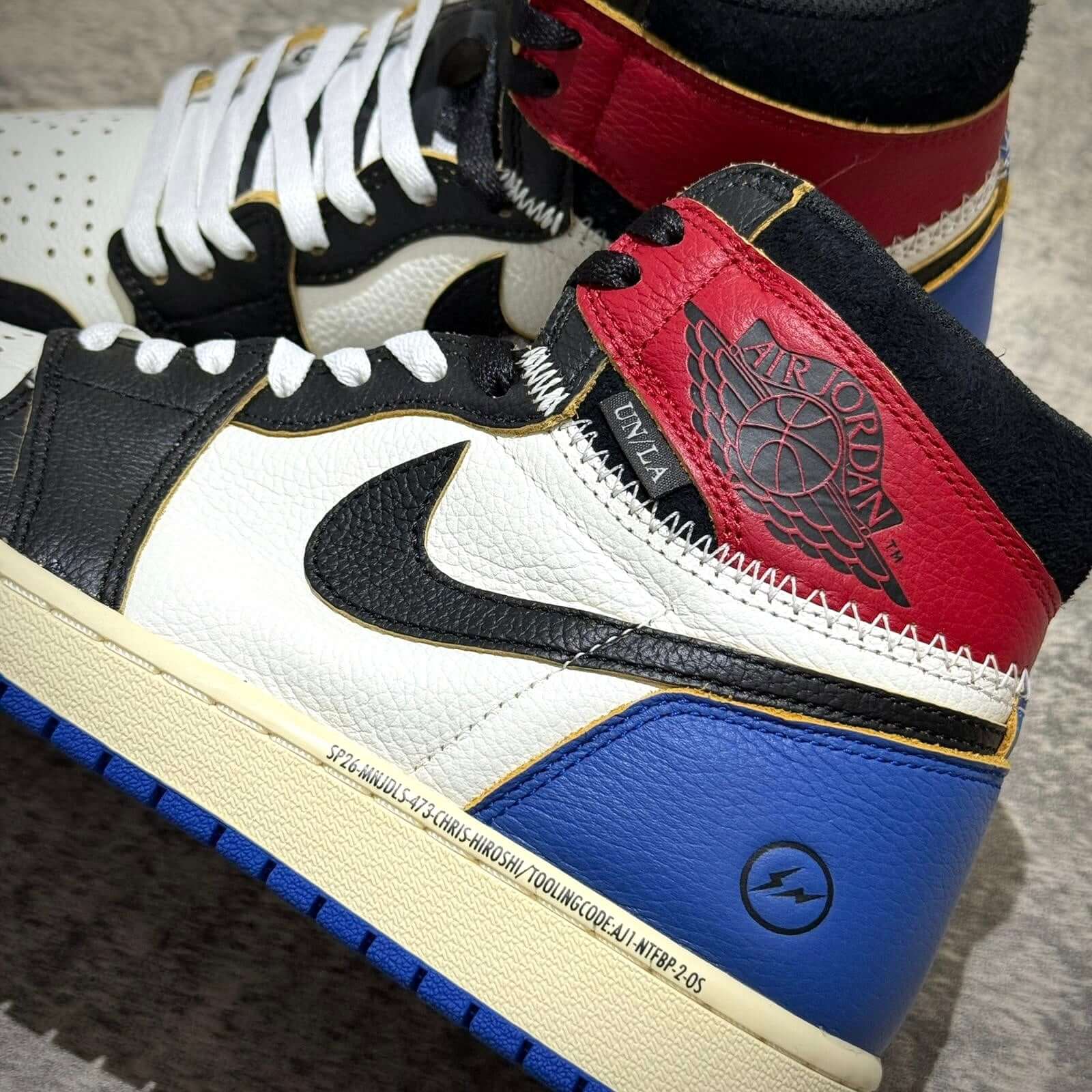 Fragment x Union x Air Jordan 1 High - Black & Varsity Red