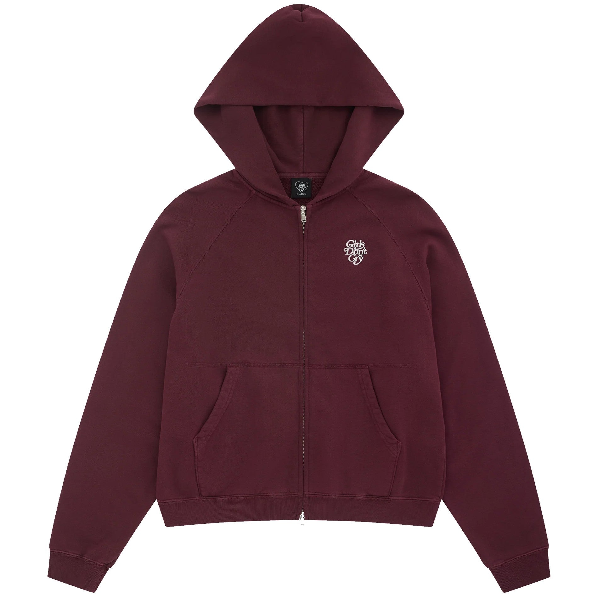 Girls Don't Cry Logo Zip Hoodie - Maroon