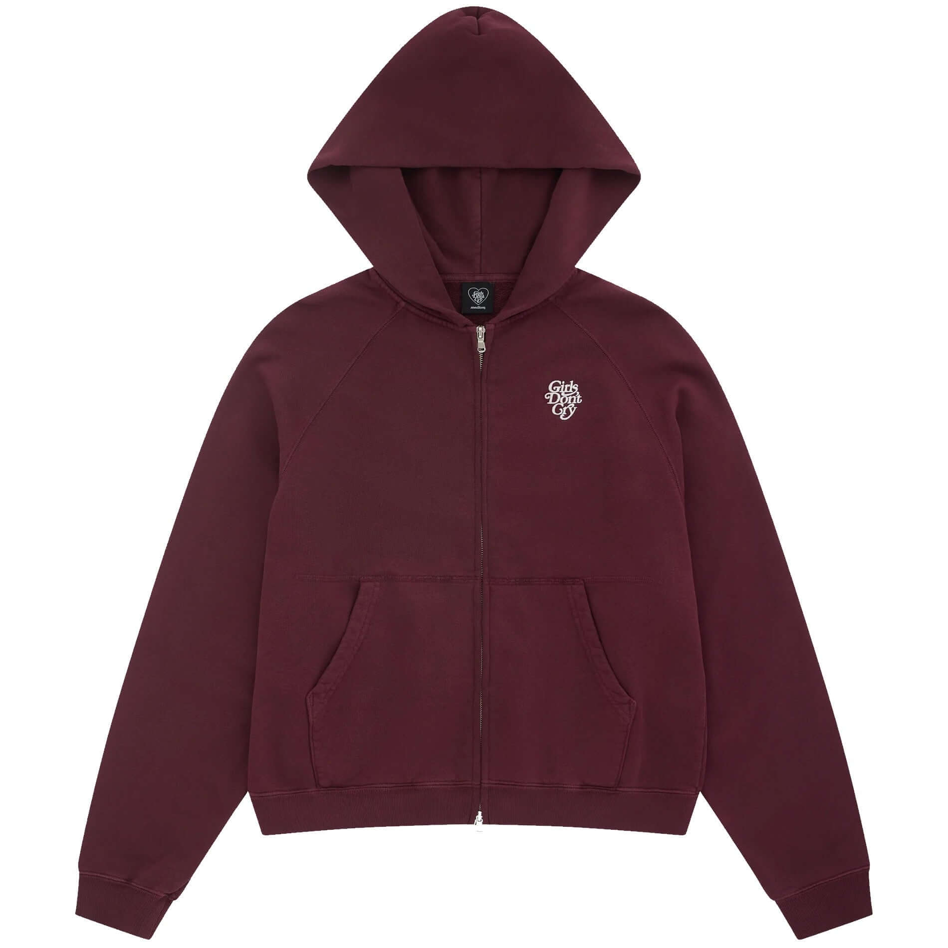 Girls Don't Cry Logo Zip Hoodie - Maroon