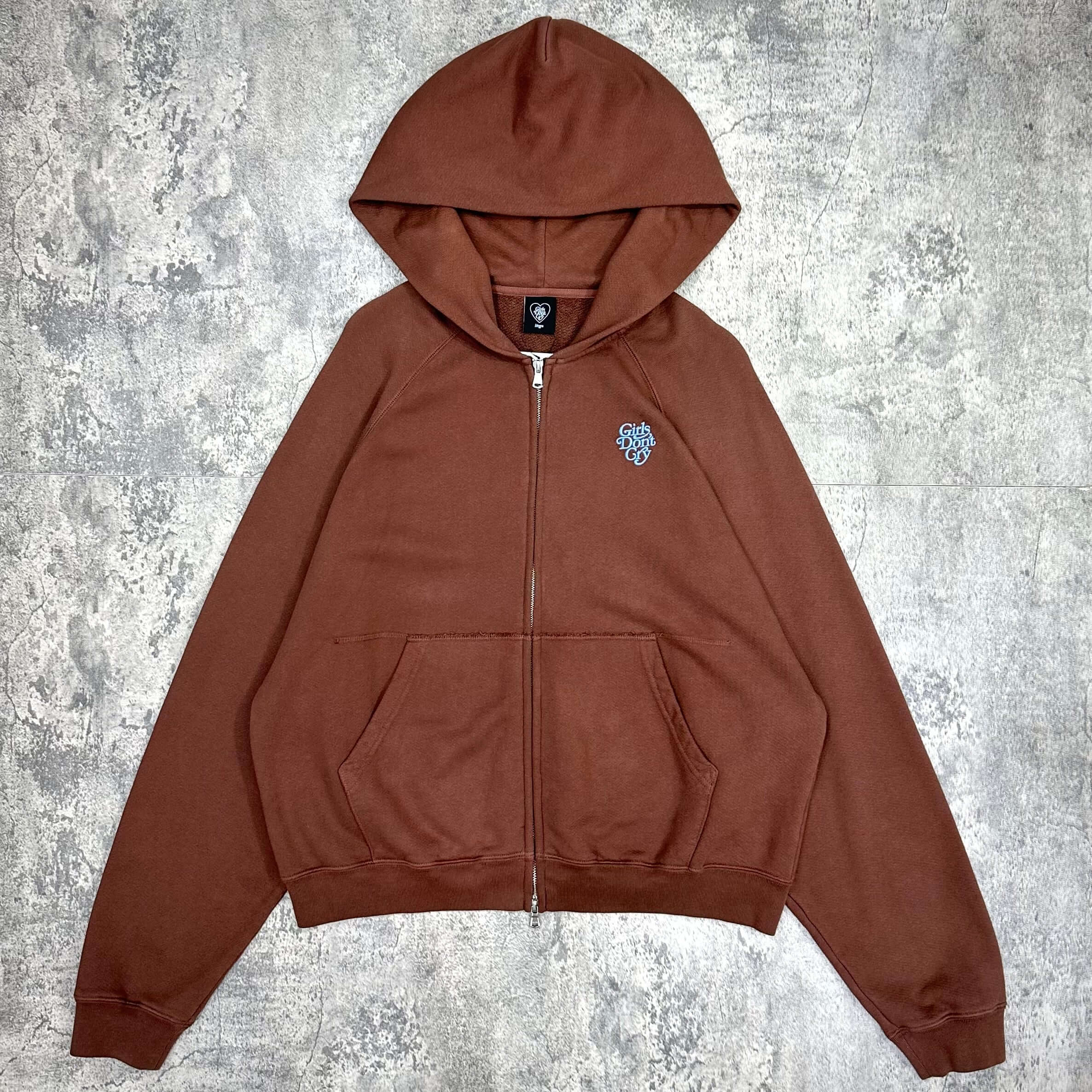 Girls Don't Cry Logo Zip Hoodie Brown