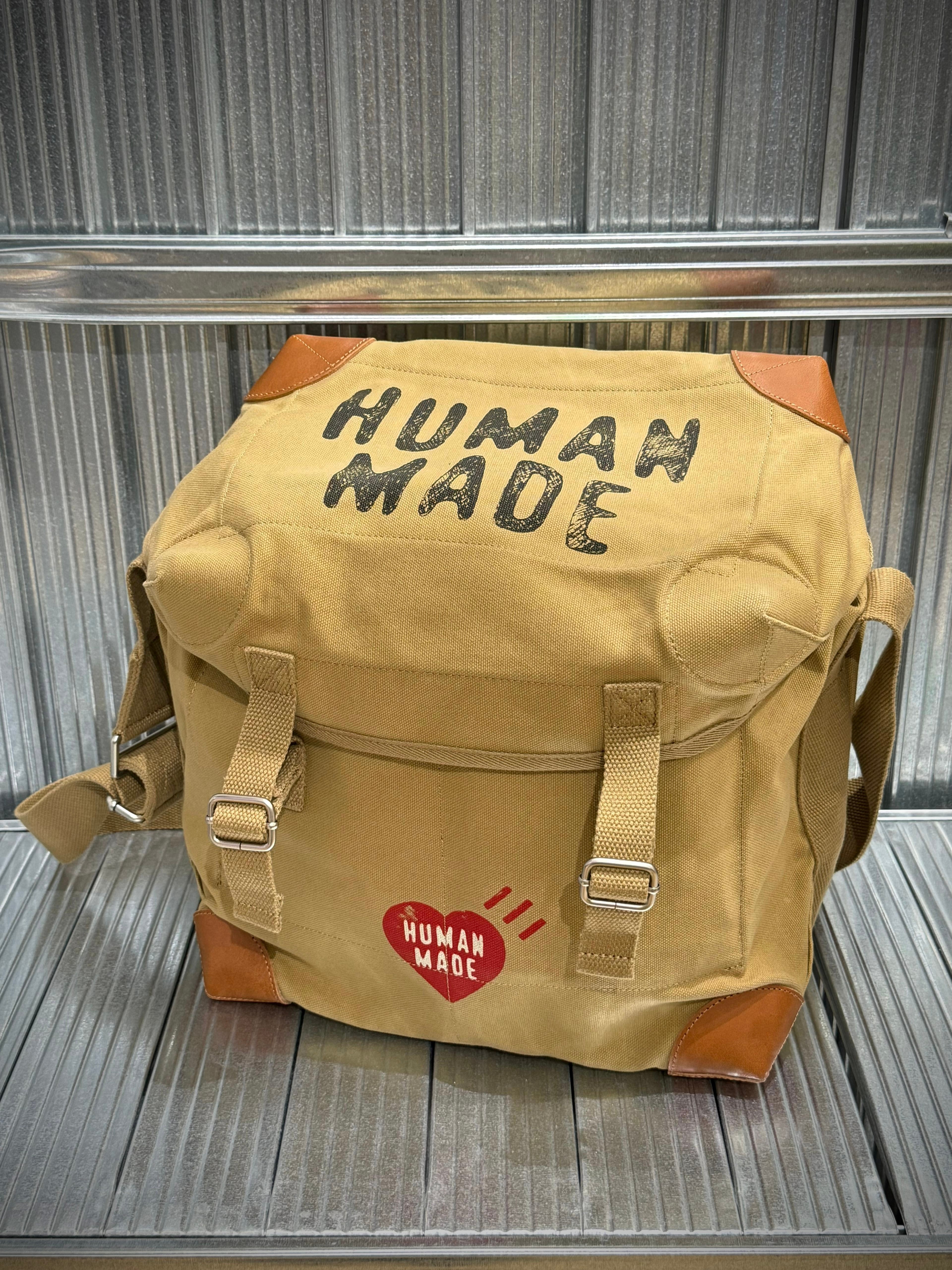 Human made canvas shoulder bag brown