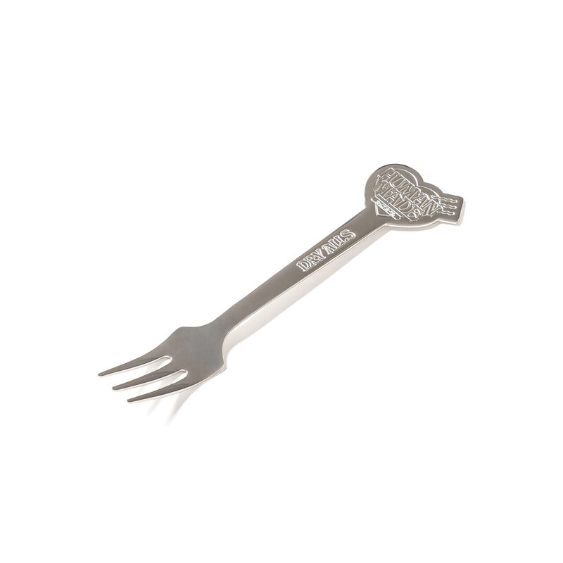Human Made Cup Noodle Fork in silver metal design, perfect for enjoying instant noodles.