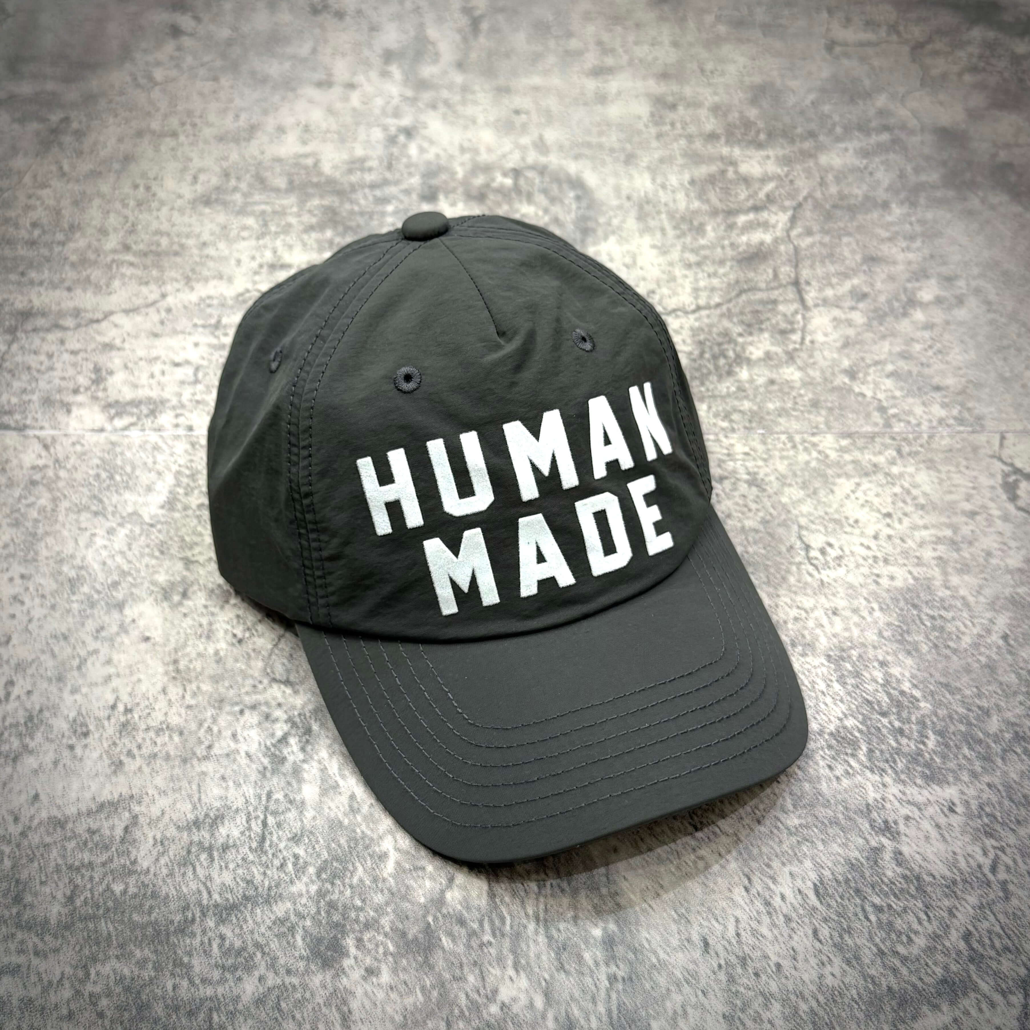 Human Made Jamsil Exclusive 6 Panel Nylon Cap in gray with white text.
