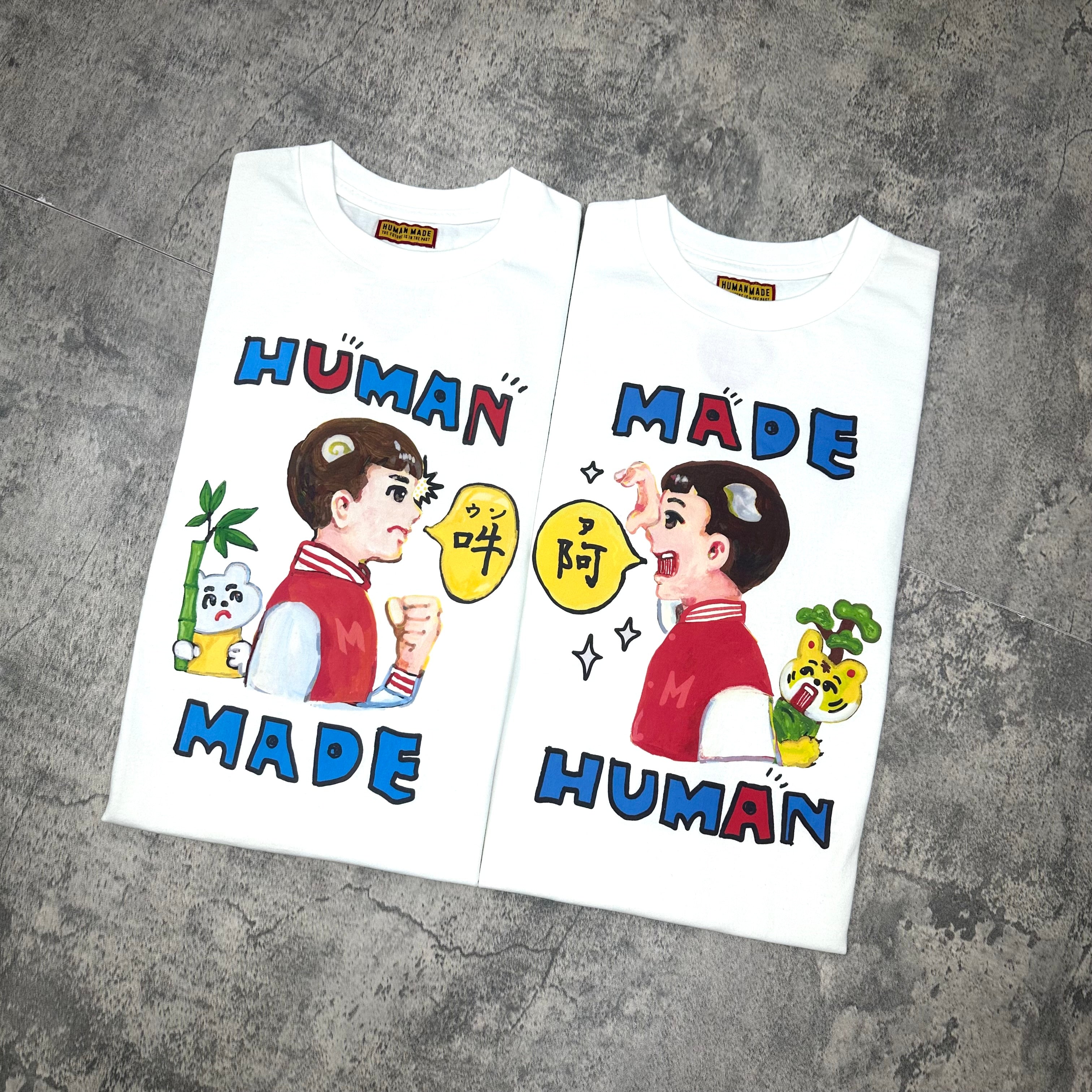 Human Made Keiko Sootome tee design featuring colorful graphics on a white fabric.