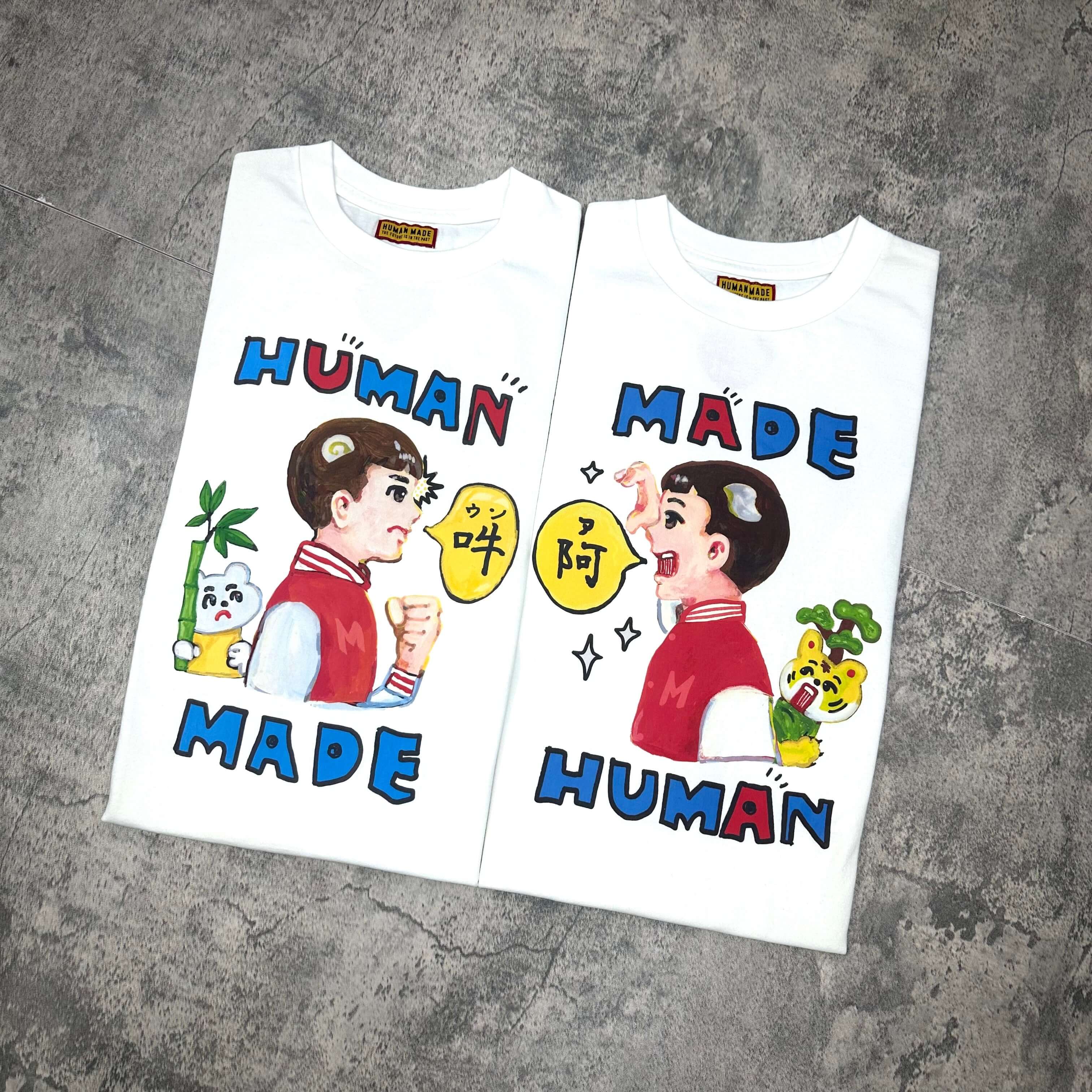 Human Made Keiko Sootome tee design featuring colorful graphics on a white fabric.