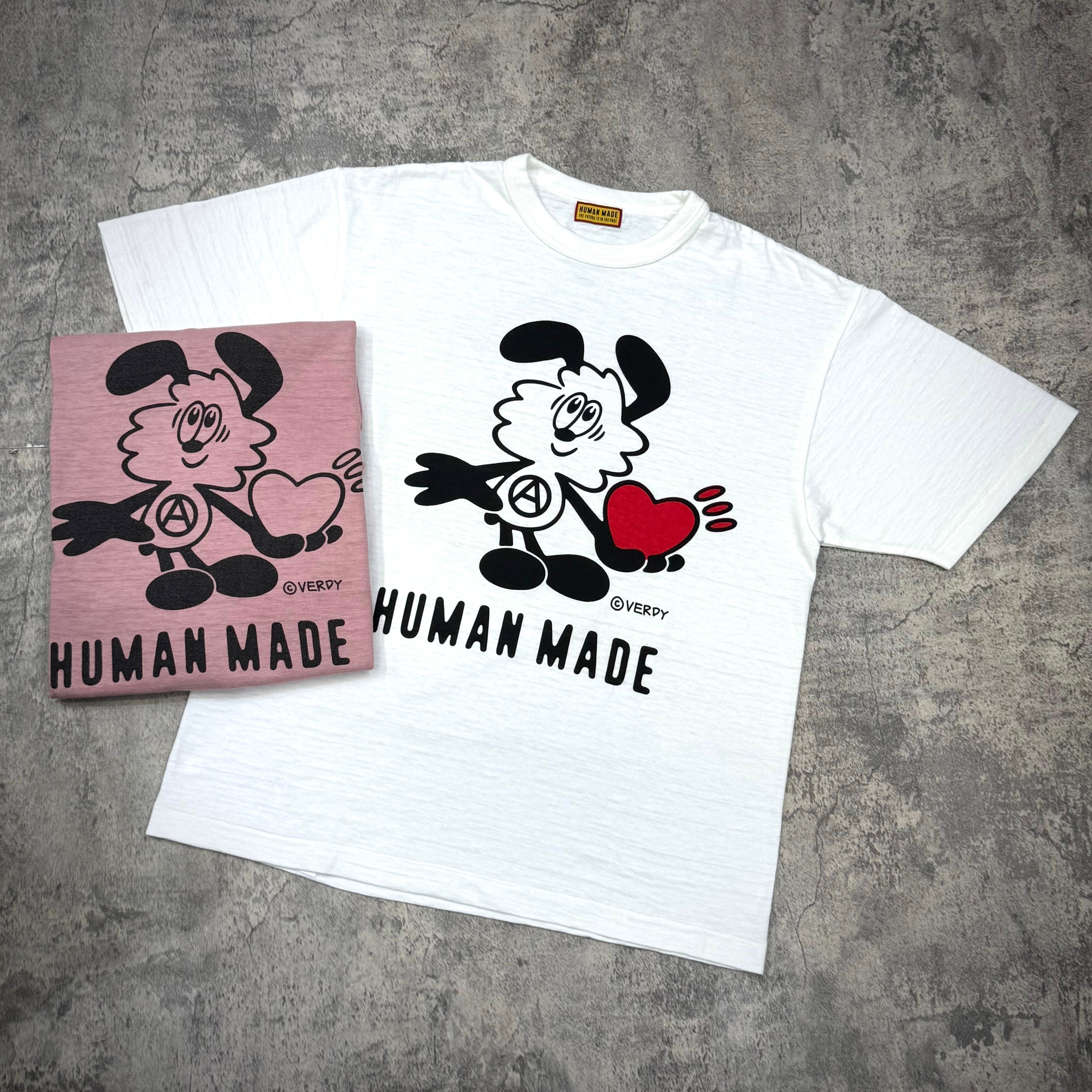 Human Made x VERDY Jamsil Exclusive Vick Tee featuring a playful cartoon character with a heart.