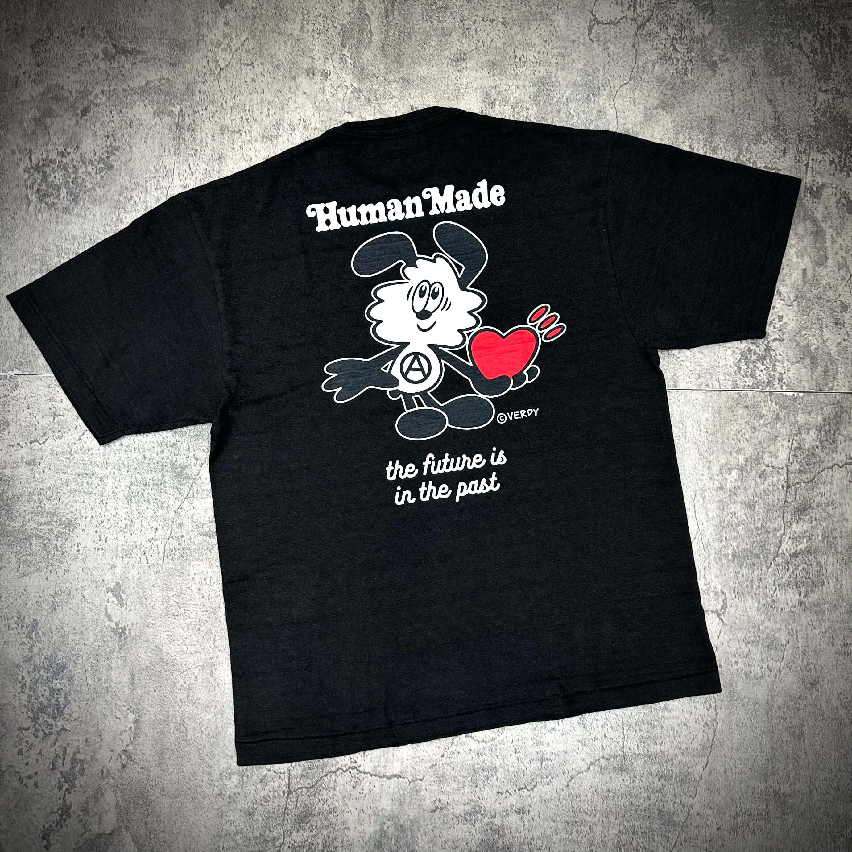 Human Made x VERDY Jamsil + Lotte Museum Exclusive Vick Tee - Black featuring playful graphic design on back.