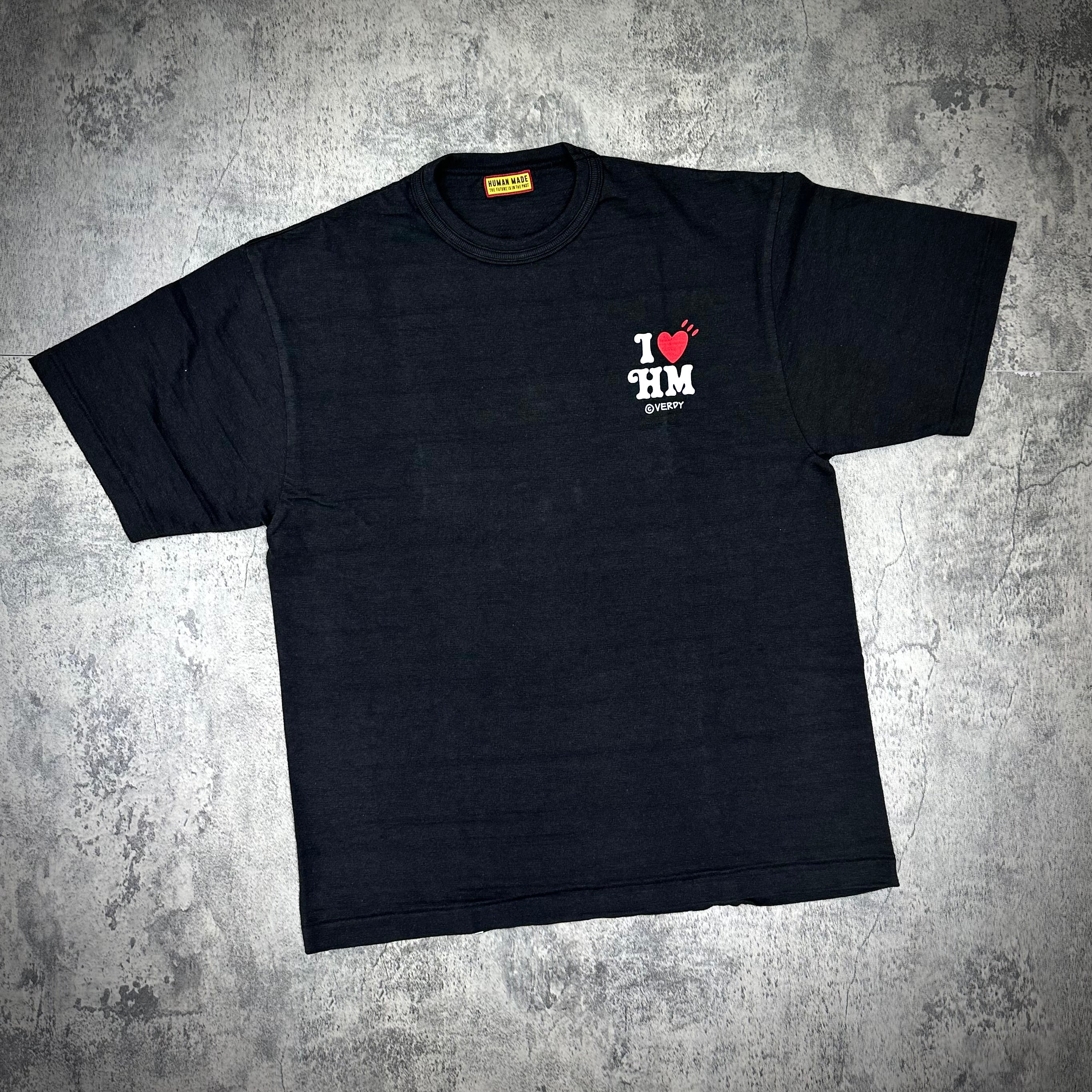 Human Made x VERDY Jamsil + Lotte Museum Exclusive Vick Tee in black color with I ❤️ HM design.