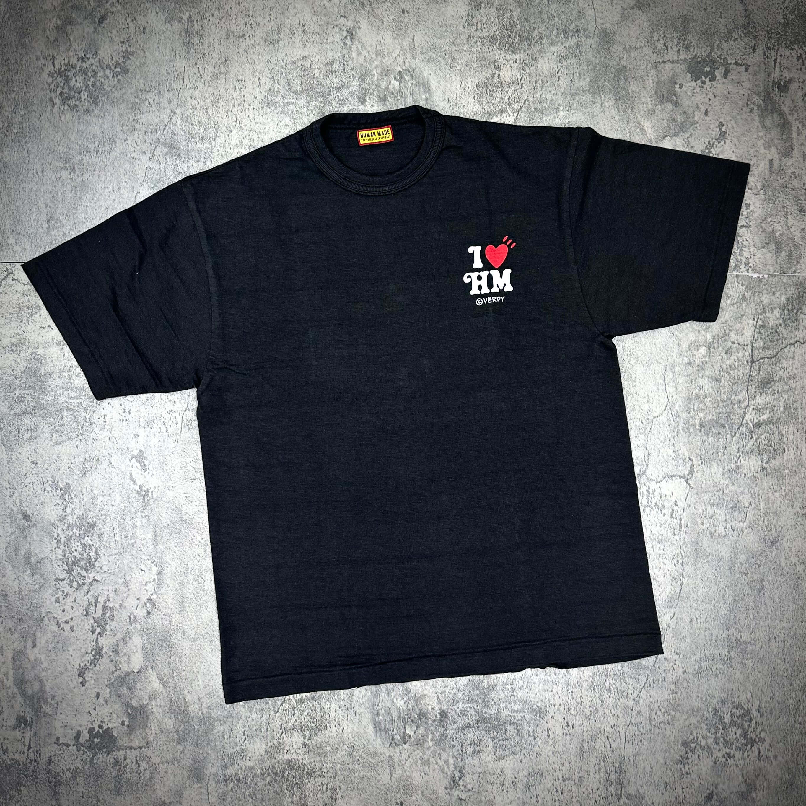 Human Made x VERDY Jamsil + Lotte Museum Exclusive Vick Tee in black color with I ❤️ HM design.