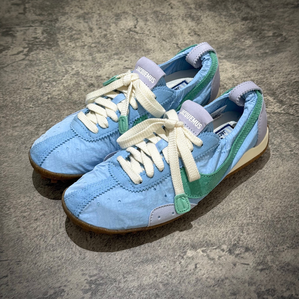 Jacquemus x Nike Moon Shoe SP - Emerald Rise HV8547-300 in light blue with green accents and white laces