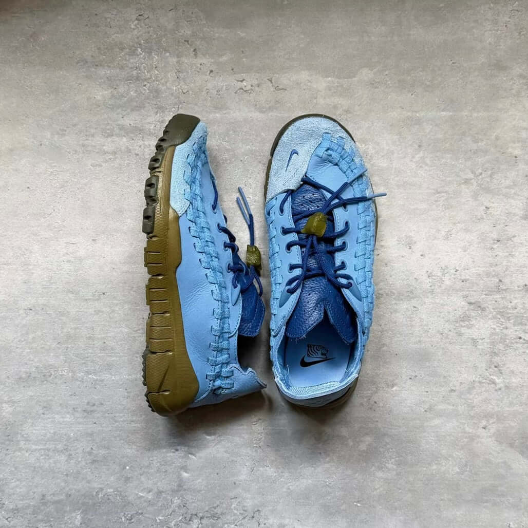 SOULGOODS x Nike Homescape Woven Blue Beyond HM6961-400 pre-order shoes in light blue colorway.