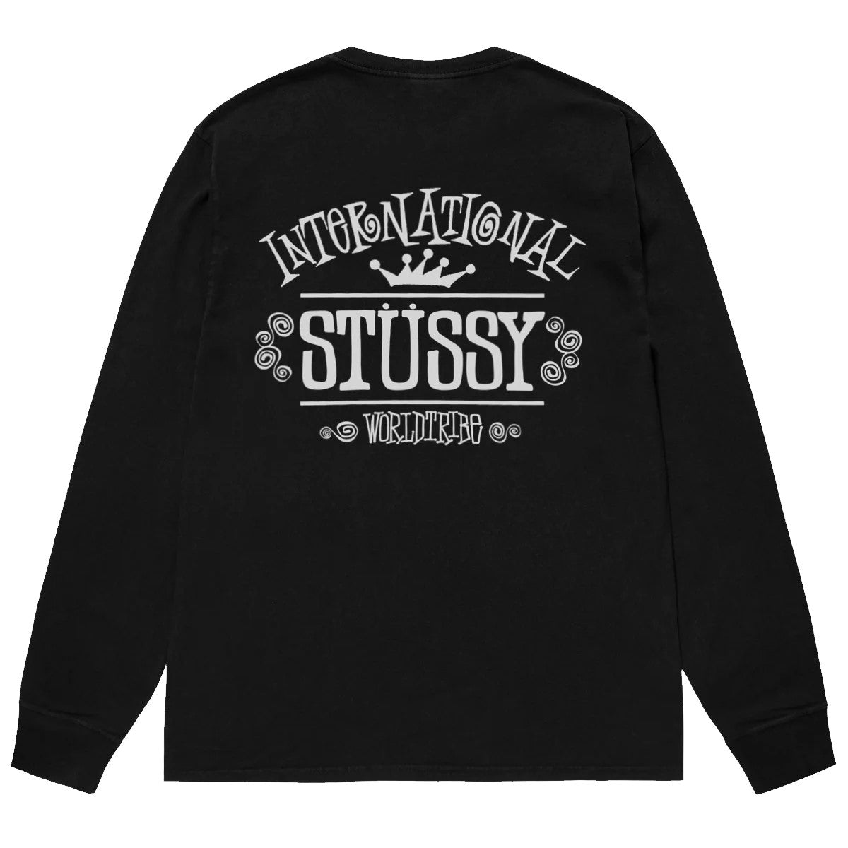 Stussy Worldwide Pig Dyed L/S Tee - Black