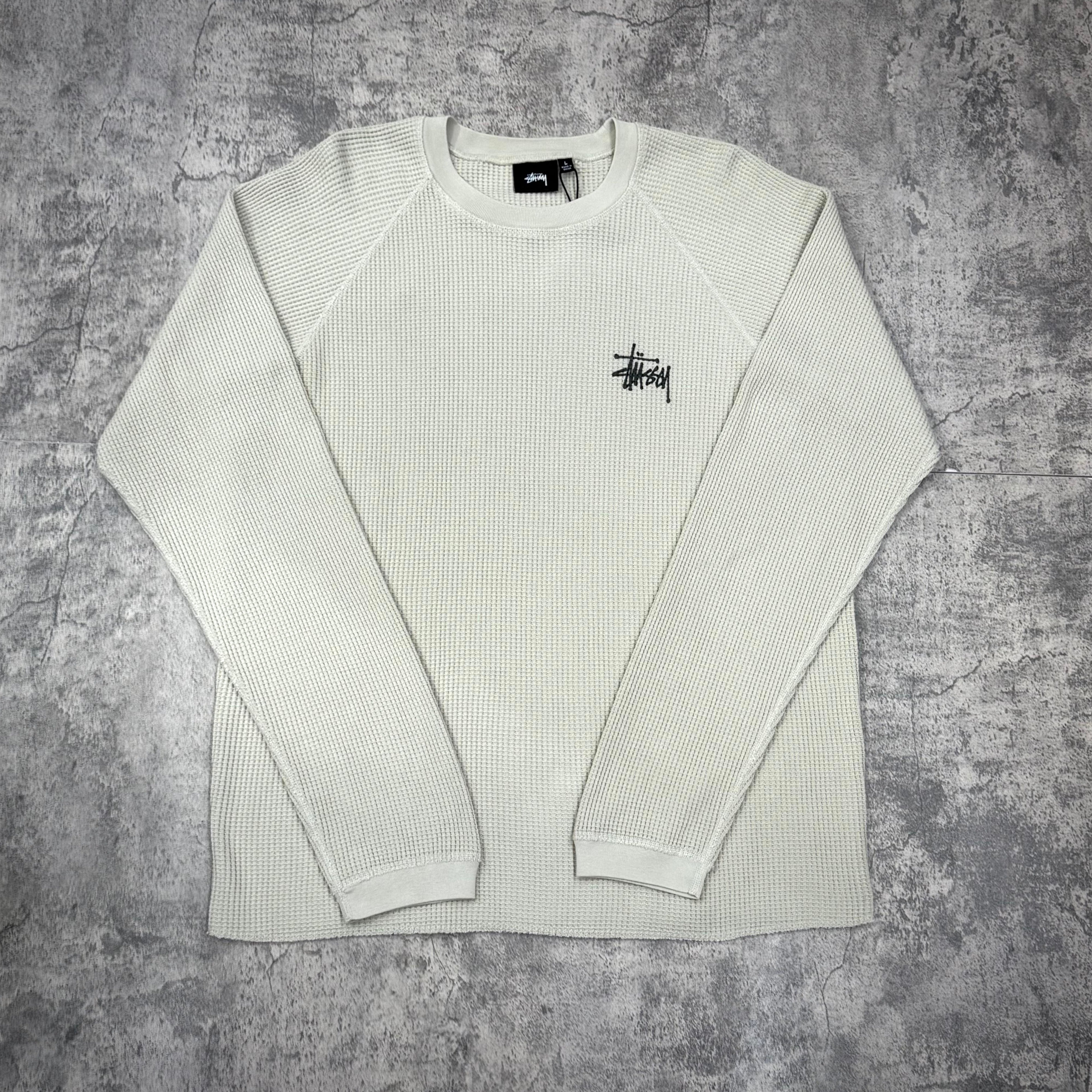 Stussy Basic Raglan Thermal L/S Crew bone front