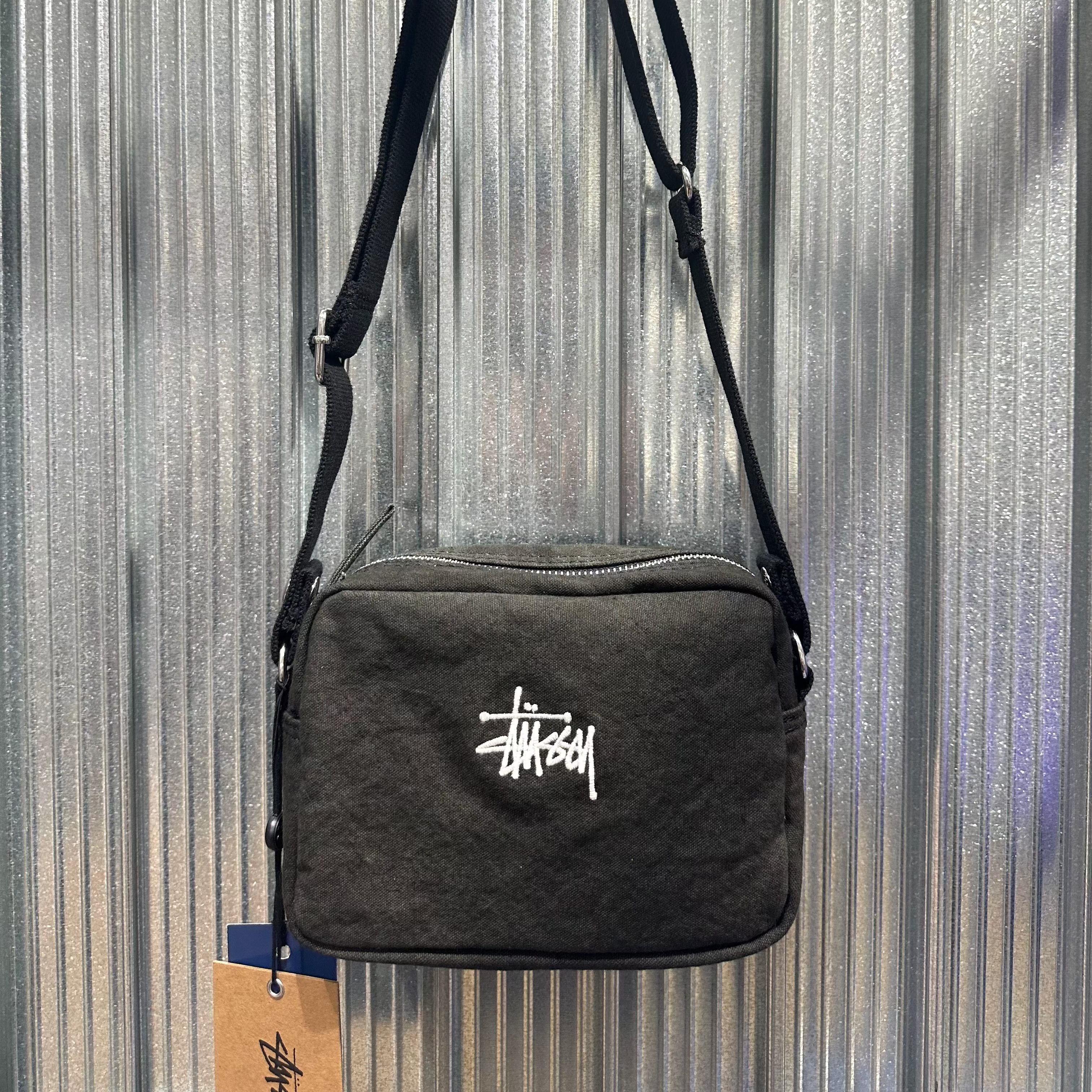 Stussy Canvas Side Pouch - Washed Black
