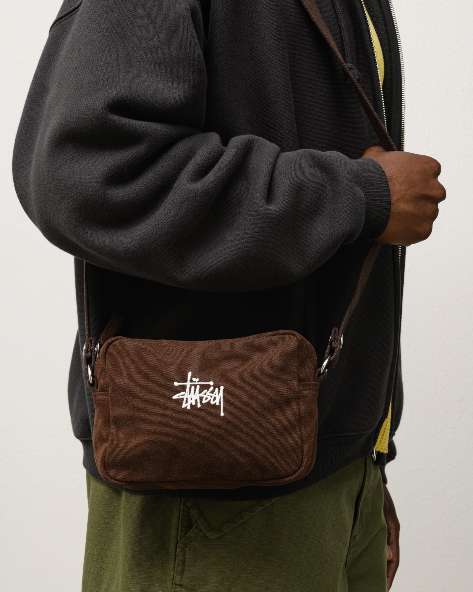 Stussy Canvas Side Pouch - Brown