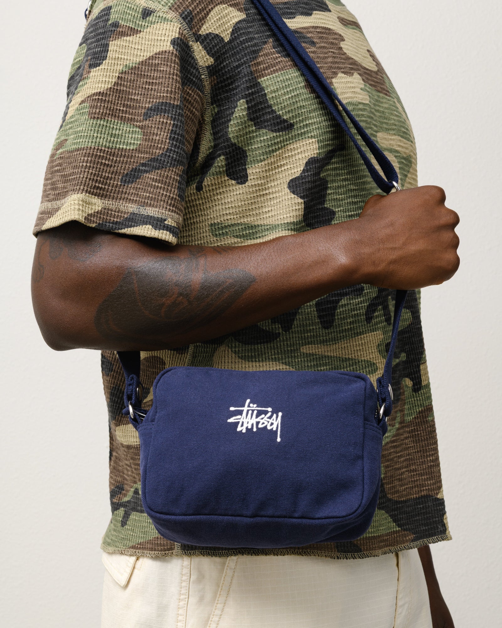 Stussy Canvas Side Pouch - Navy