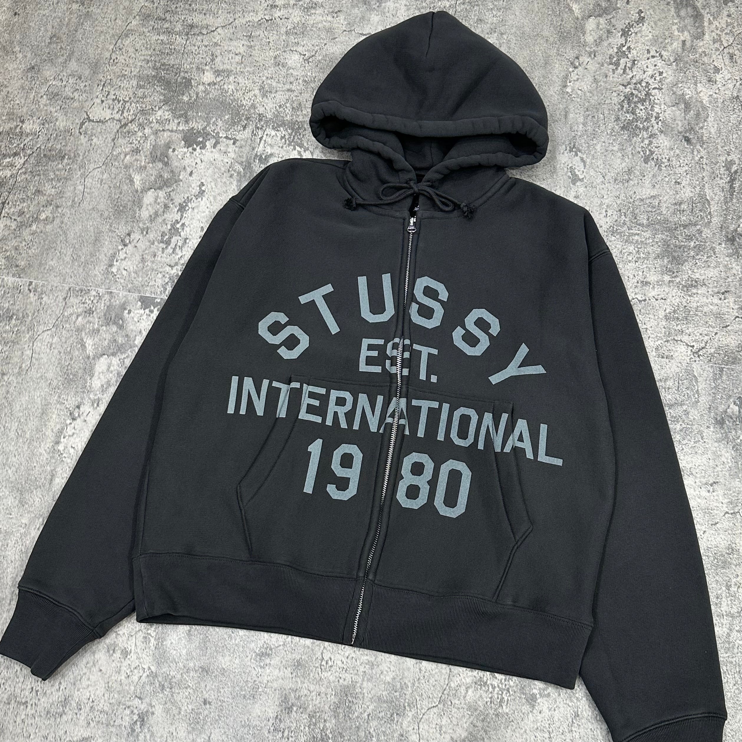 Stussy Established Zip Hoodie - Black 1