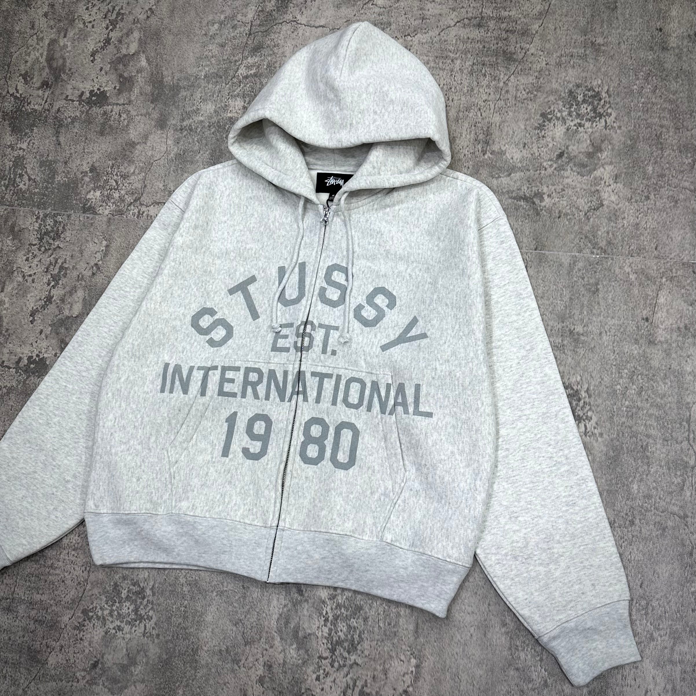 Stussy Established Zip Hoodie - Grey 2