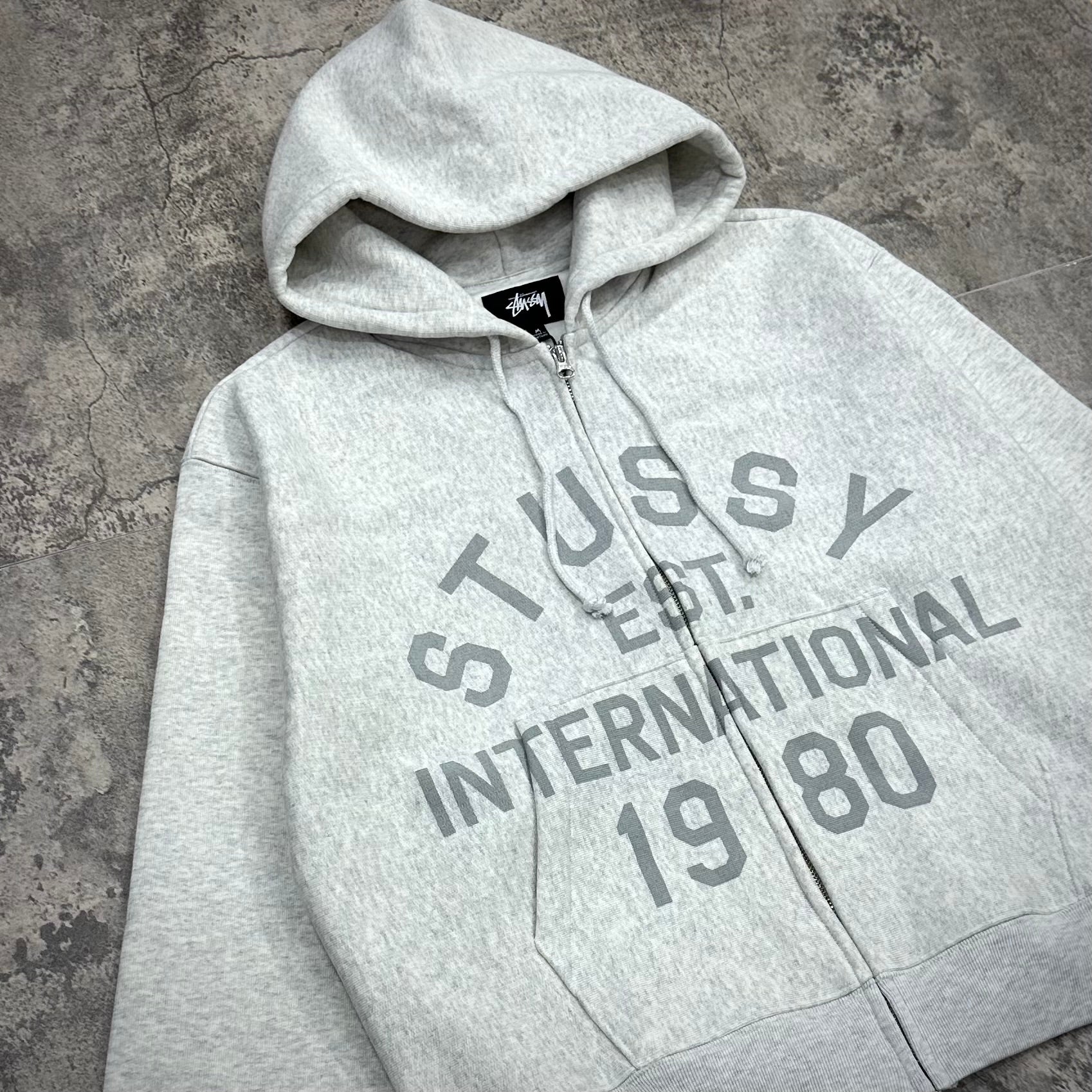 Stussy Established Zip Hoodie - Grey 3