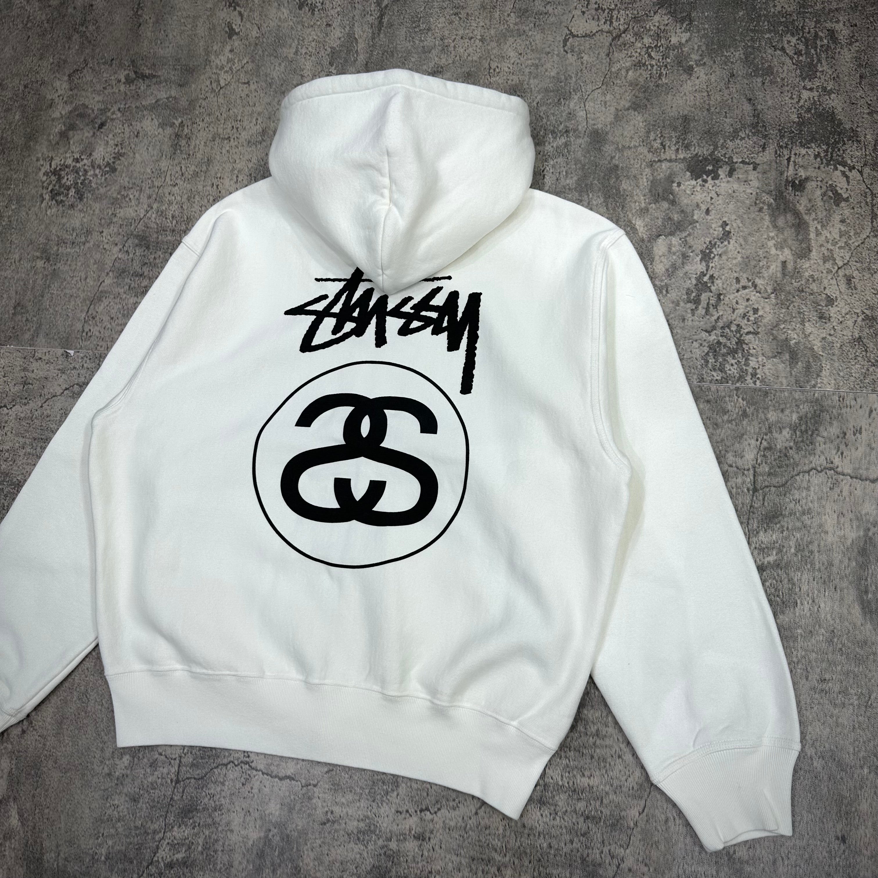 Stussy Stock Link Zip Hoodie - Natural front 2