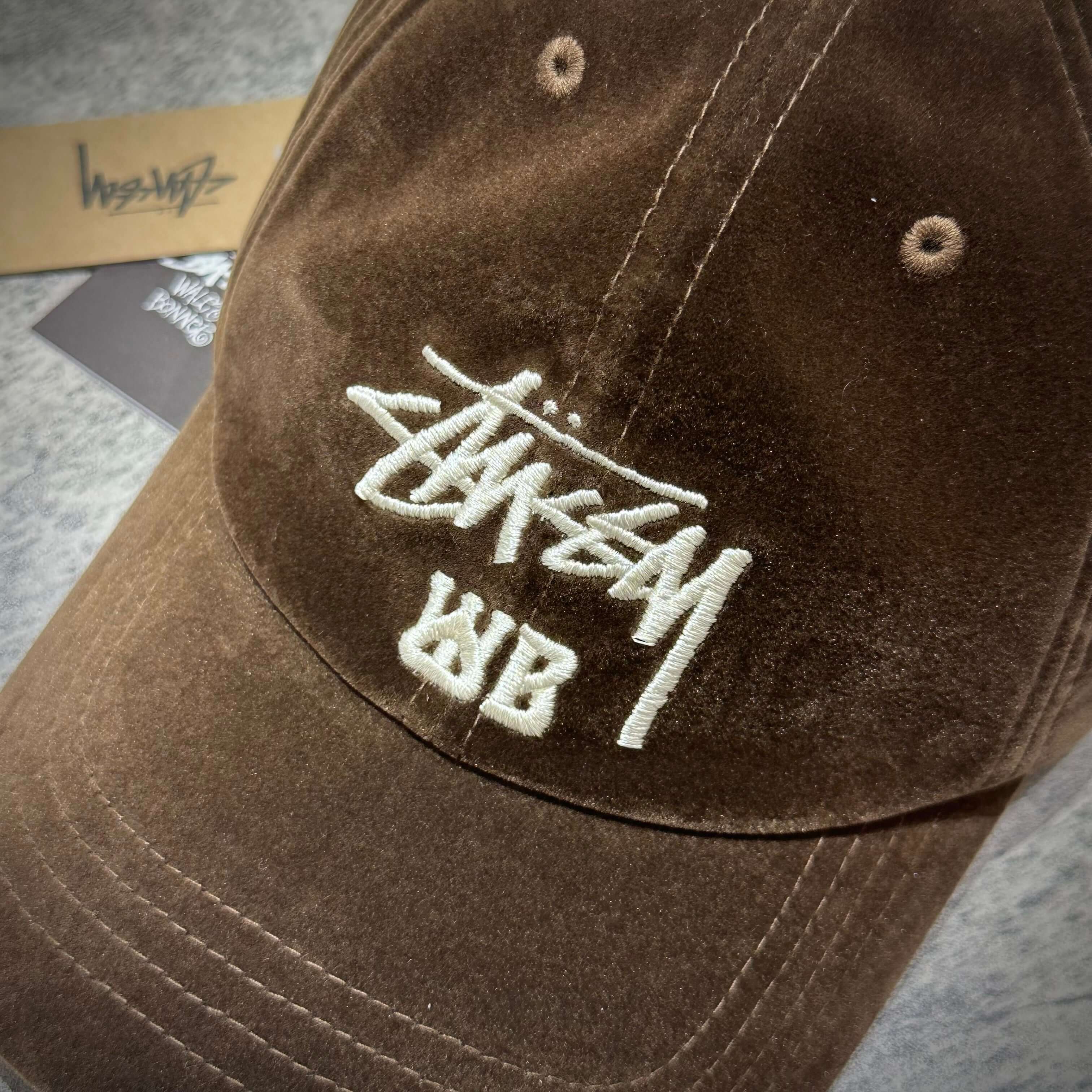 Stussy x Wales Bonner Cap - Brown logo