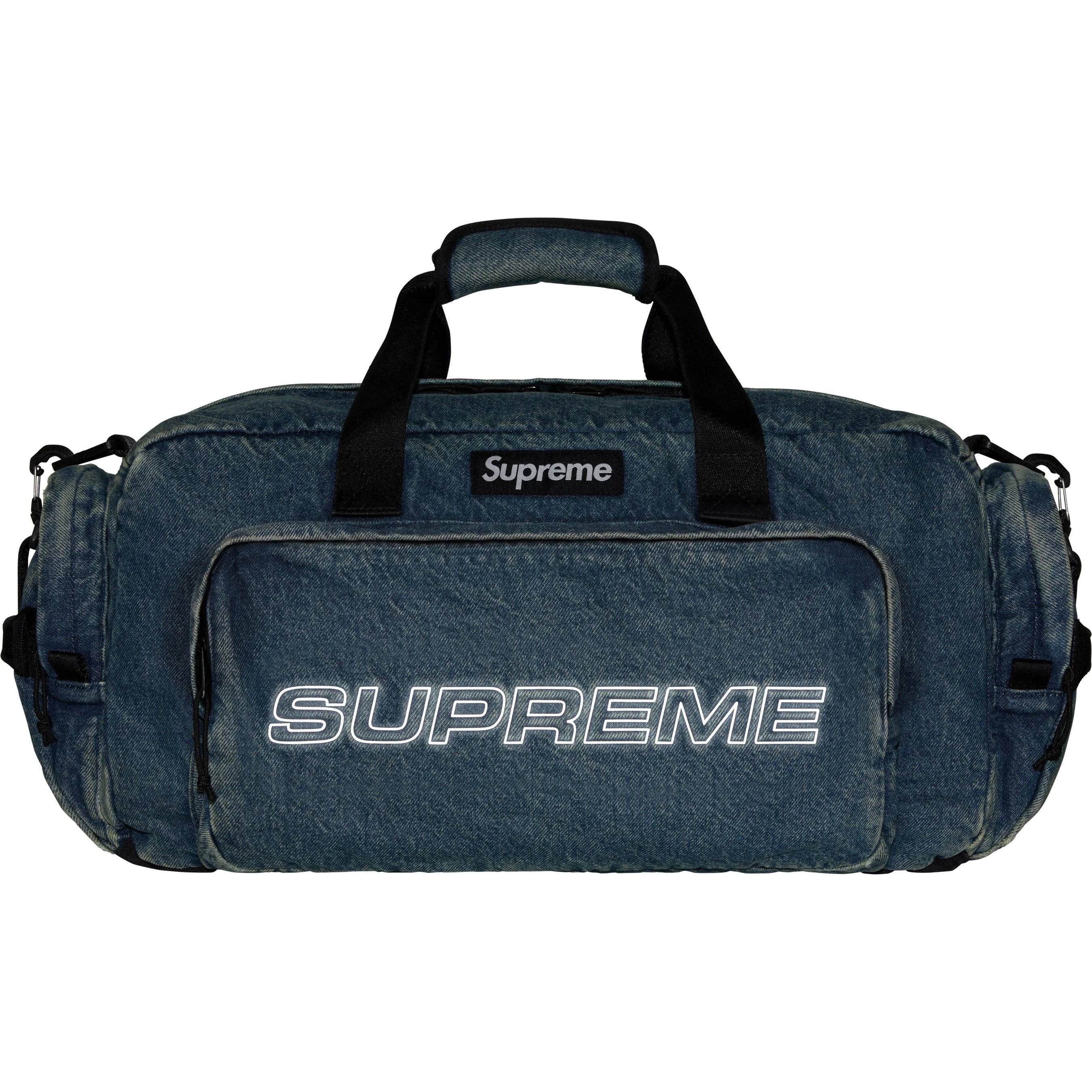 Supreme Denim Duffle Bag FW25 Washed Indigo