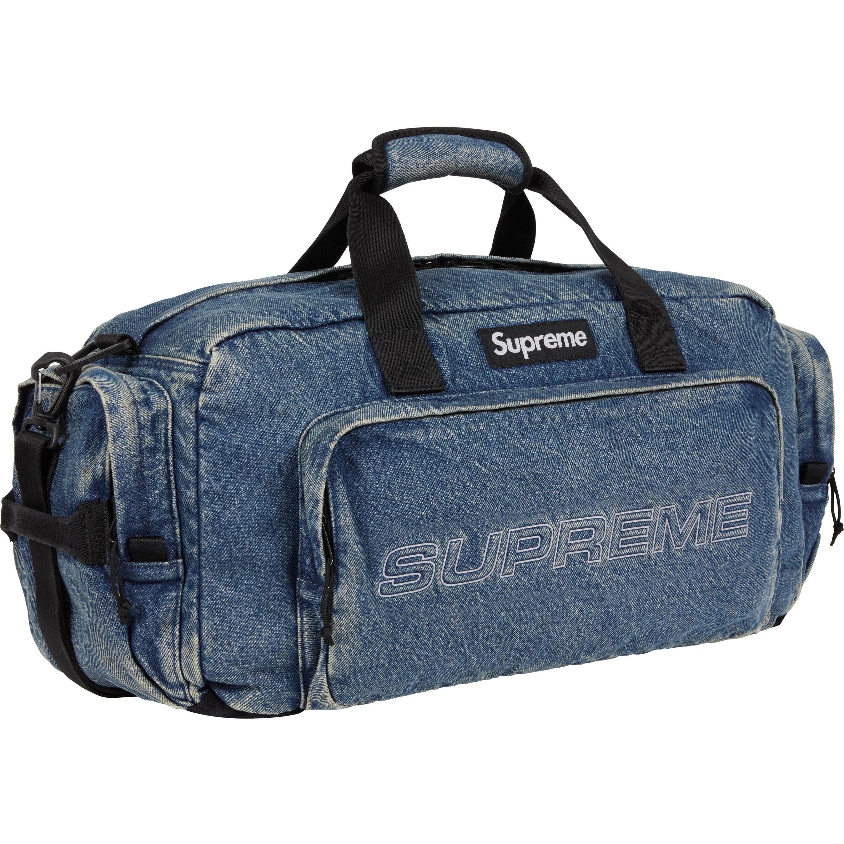 Supreme Denim Duffle Bag FW25 Washed Indigo