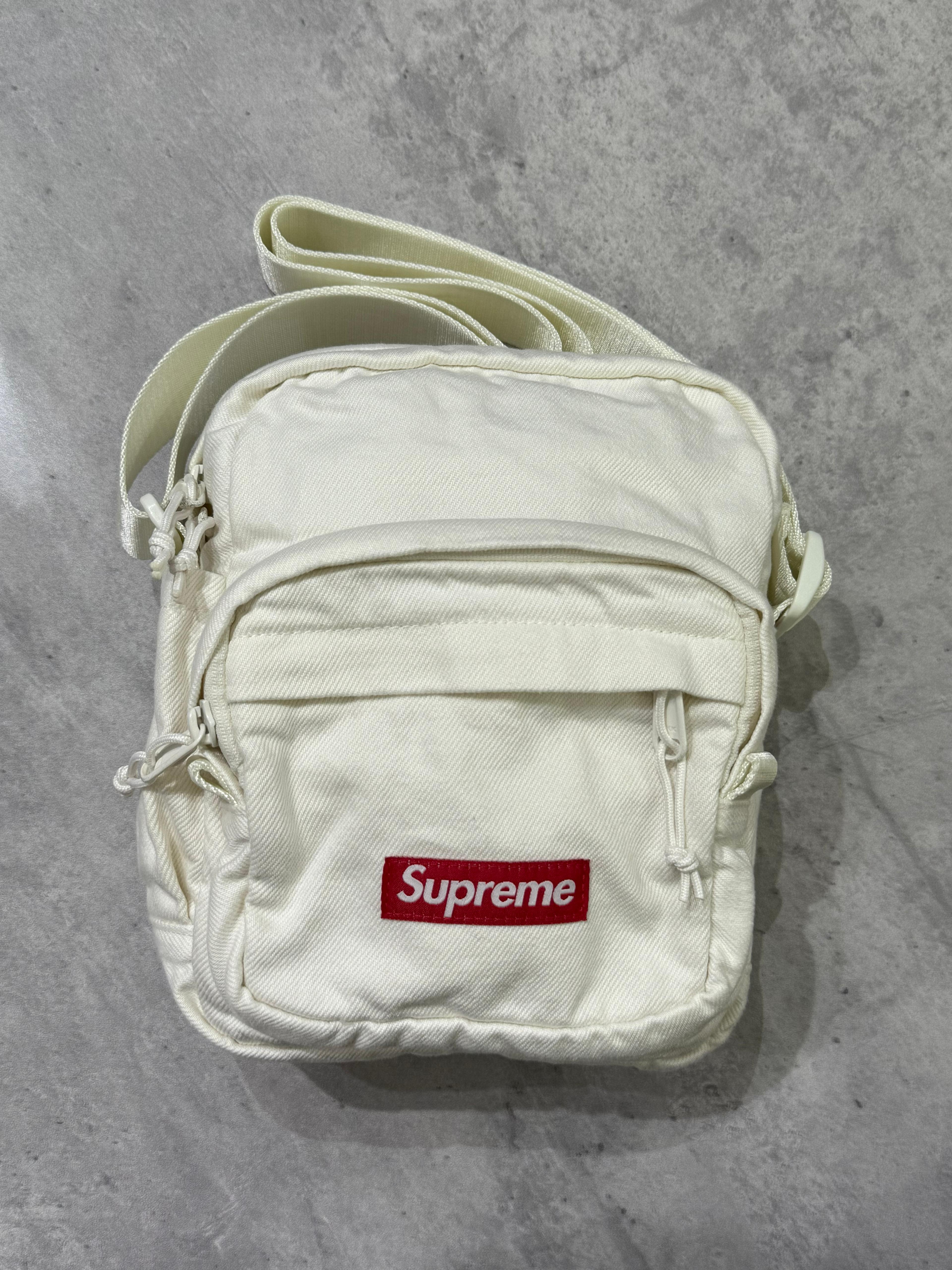 Supreme Denim Shoulder Bag White