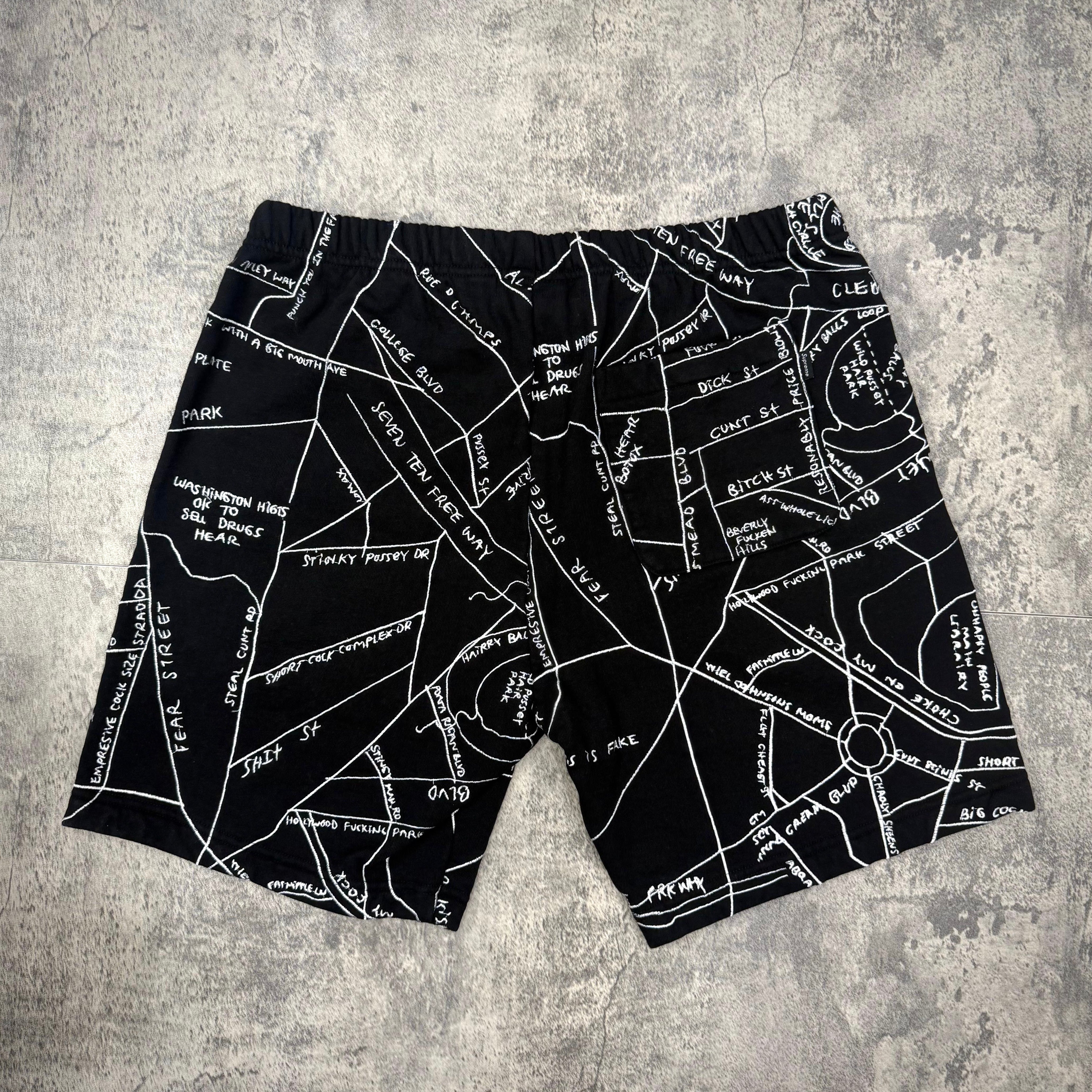 Supreme Gonz Embroidered Map Sweatshorts front
