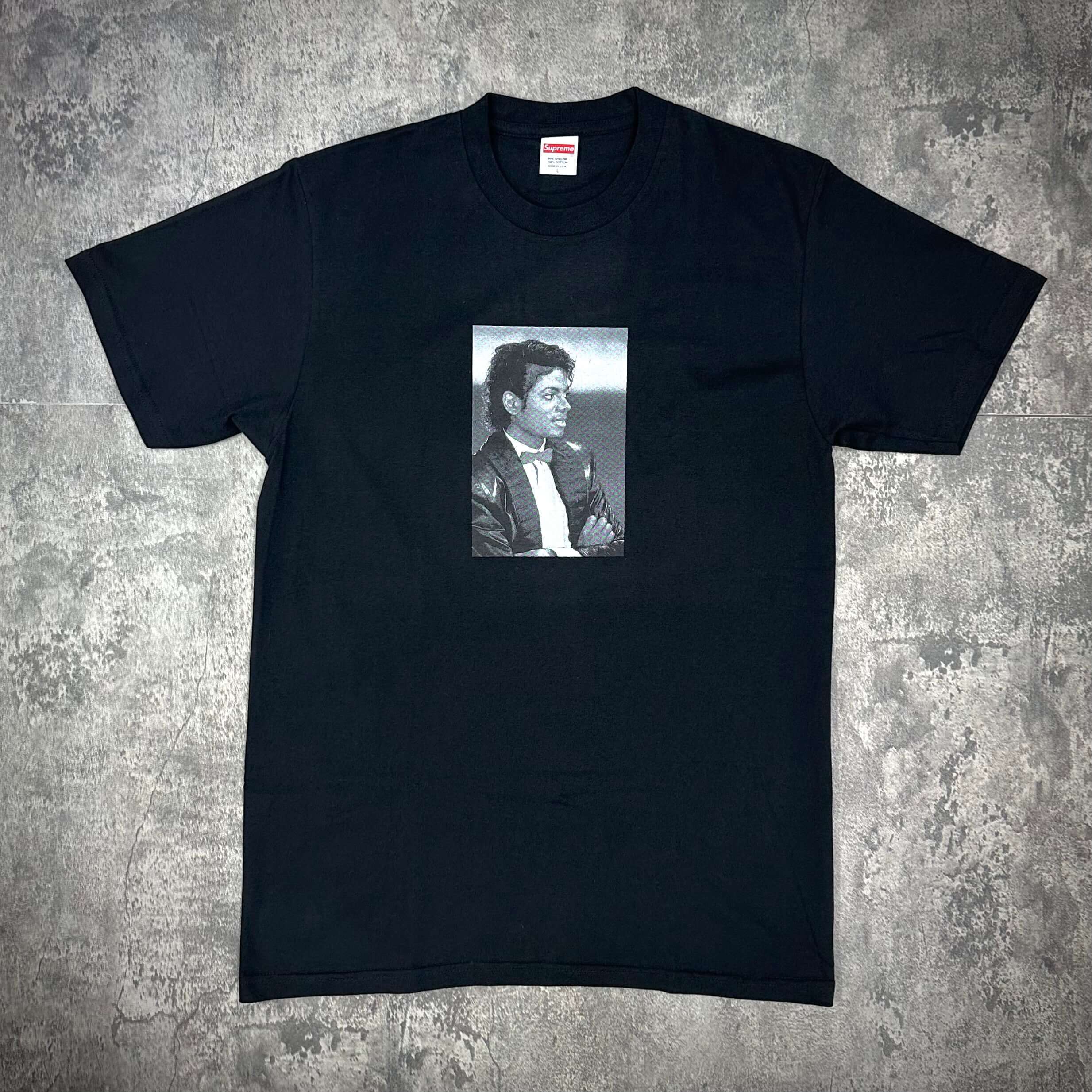 Supreme Michael Jackson Tee - Black featuring a classic portrait graphic on a black t-shirt.