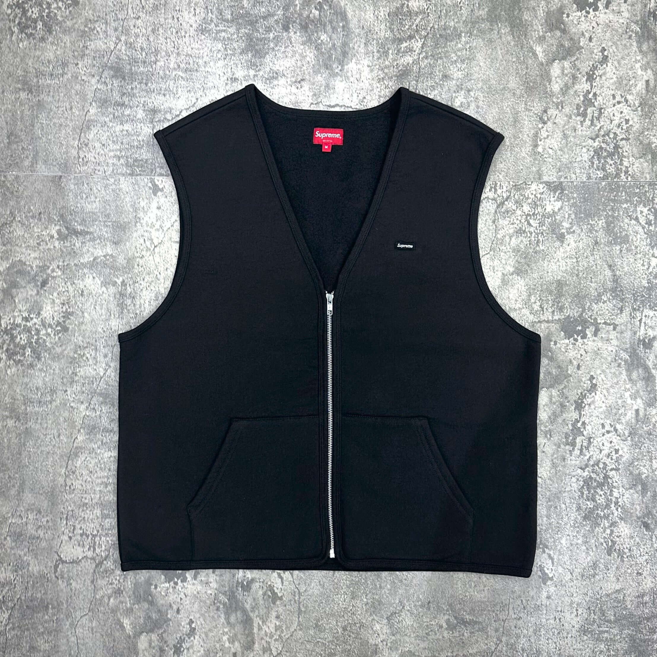 Supreme Zip Up Sweat Vest - Black