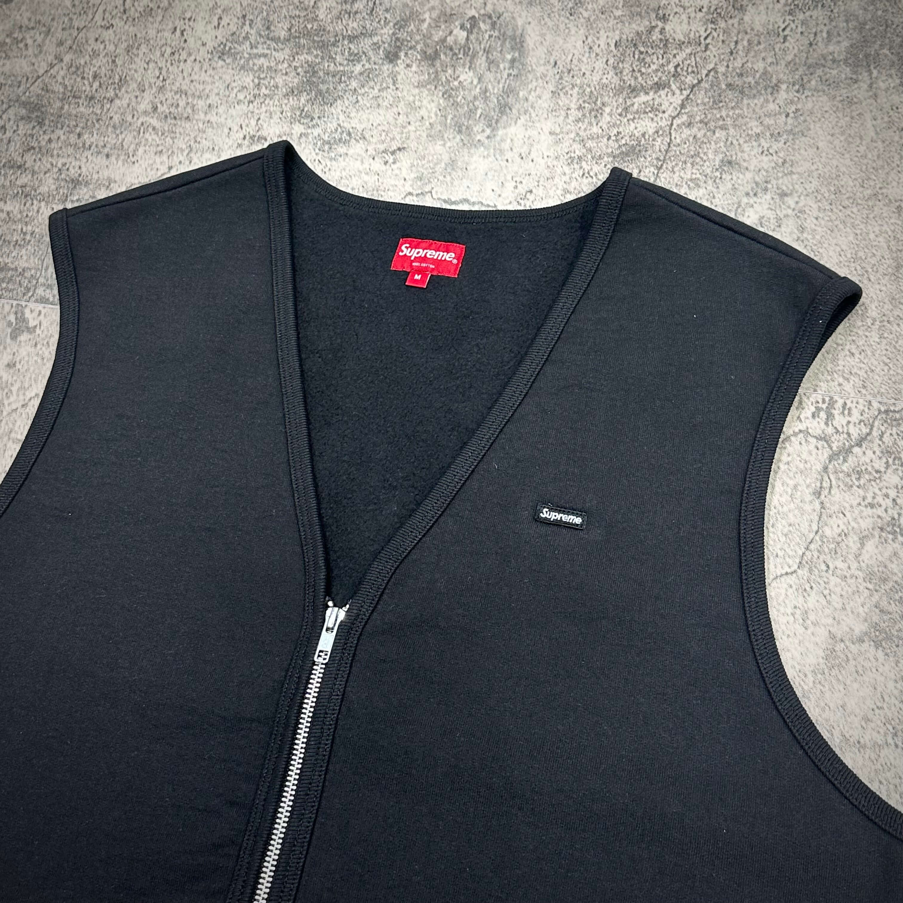 Supreme Zip Up Sweat Vest - Black